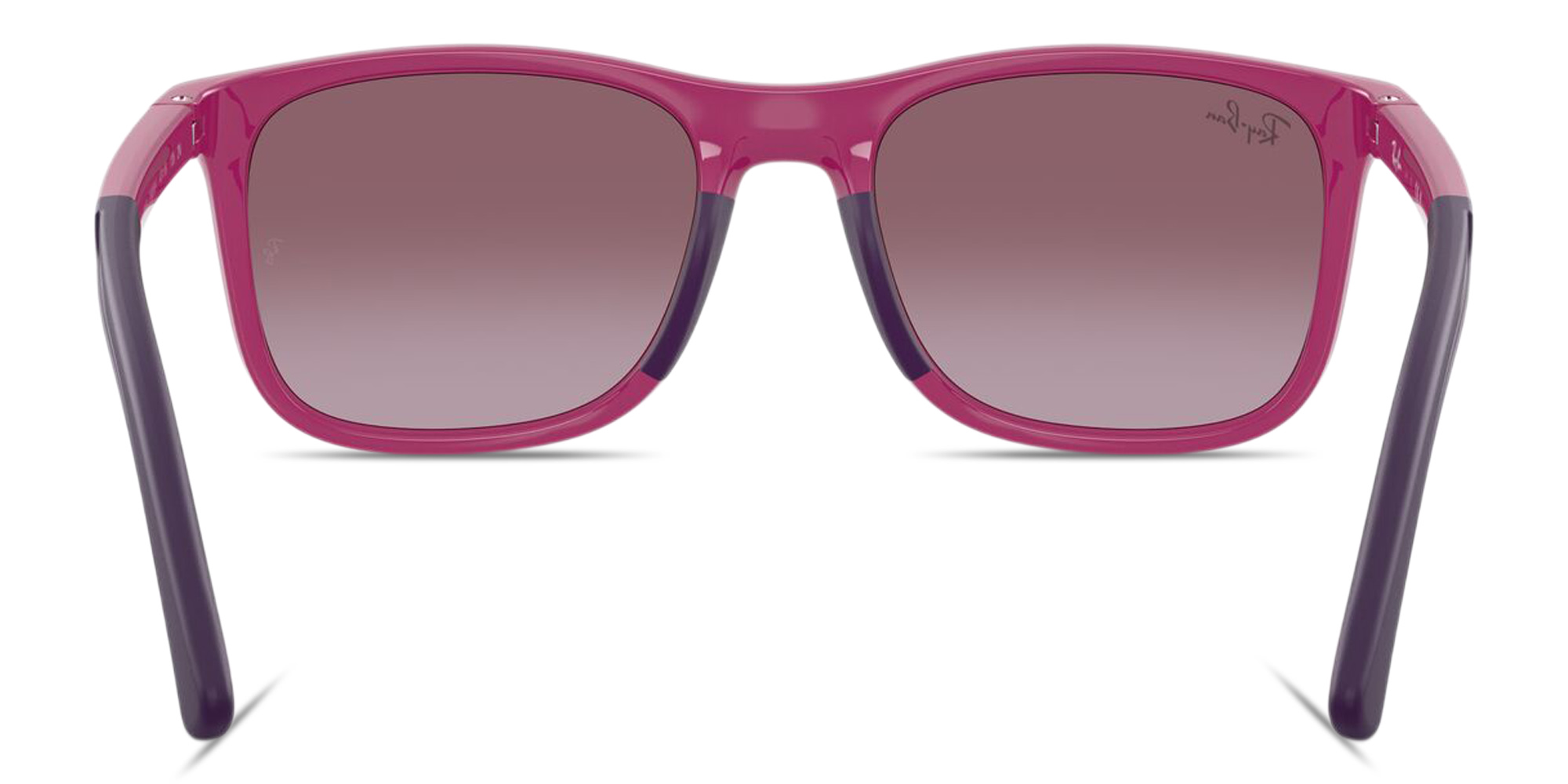 Shop Ray-Ban Junior Kids Square Sunglasses in Fuchsia On Violet online.