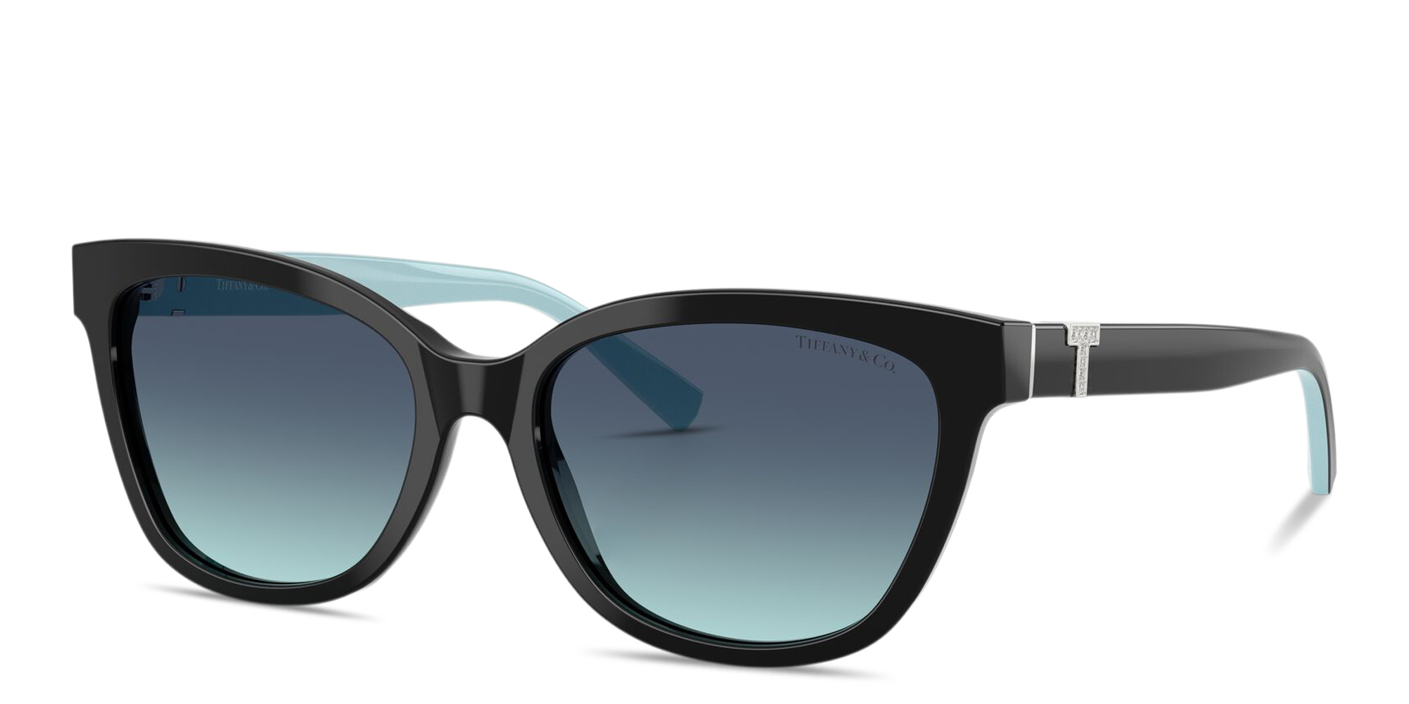 Shop TIFFANY Tiffany T Cat-Eye Sunglasses in Black online.