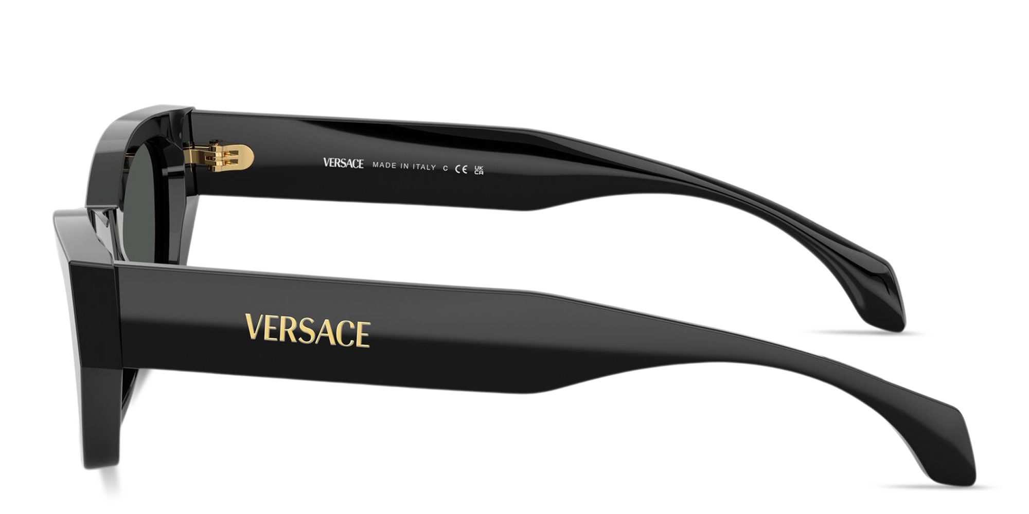 VERSACE Logo Signature Cat-Eye Sunglasses in Black – Product Photo 3