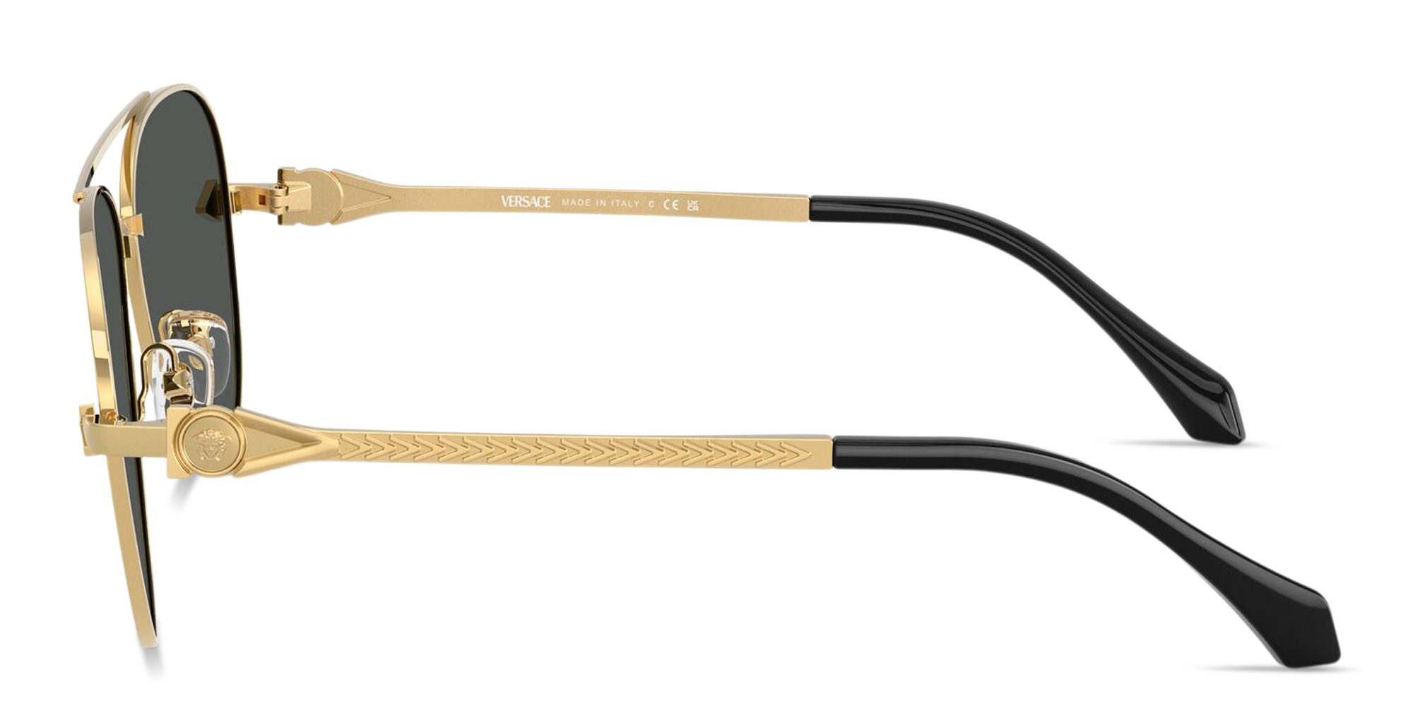 VERSACE Avanti Pilot Sunglasses in Gold – Product Photo 3