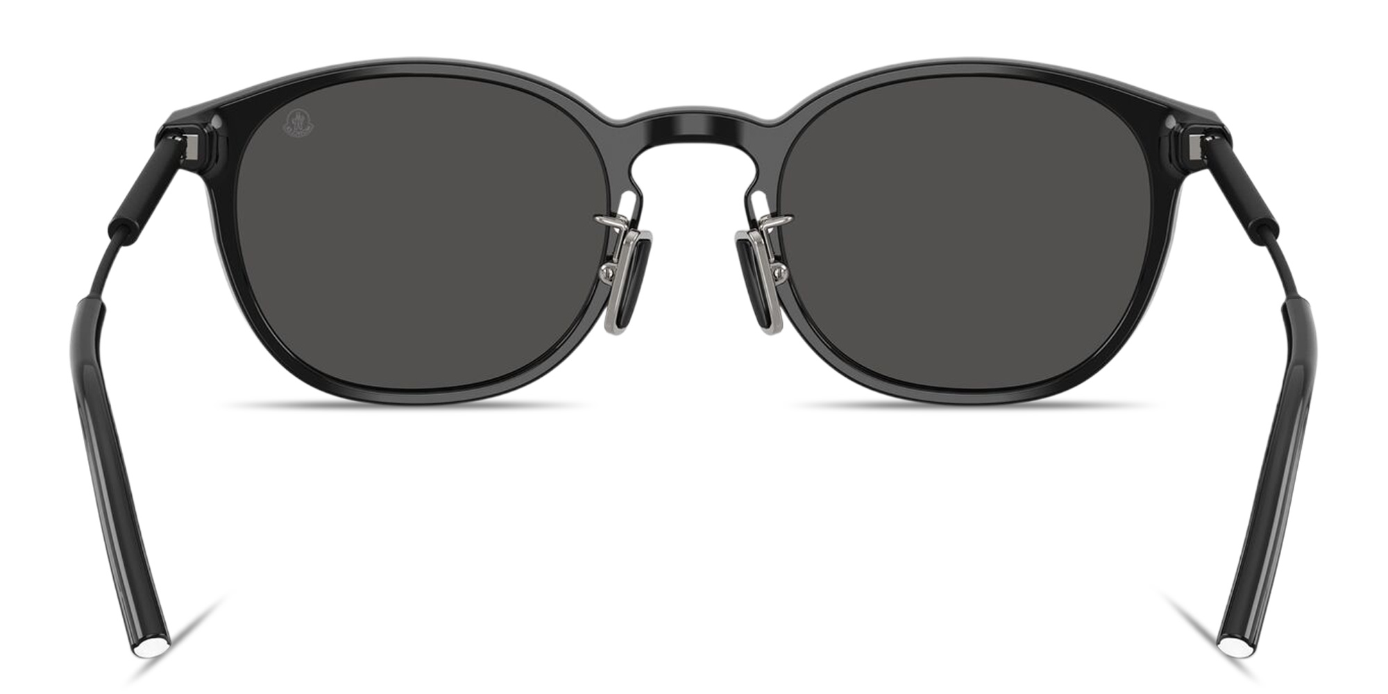 Shop Moncler Barbb Unisex Round Sunglasses in Shiny Black online.