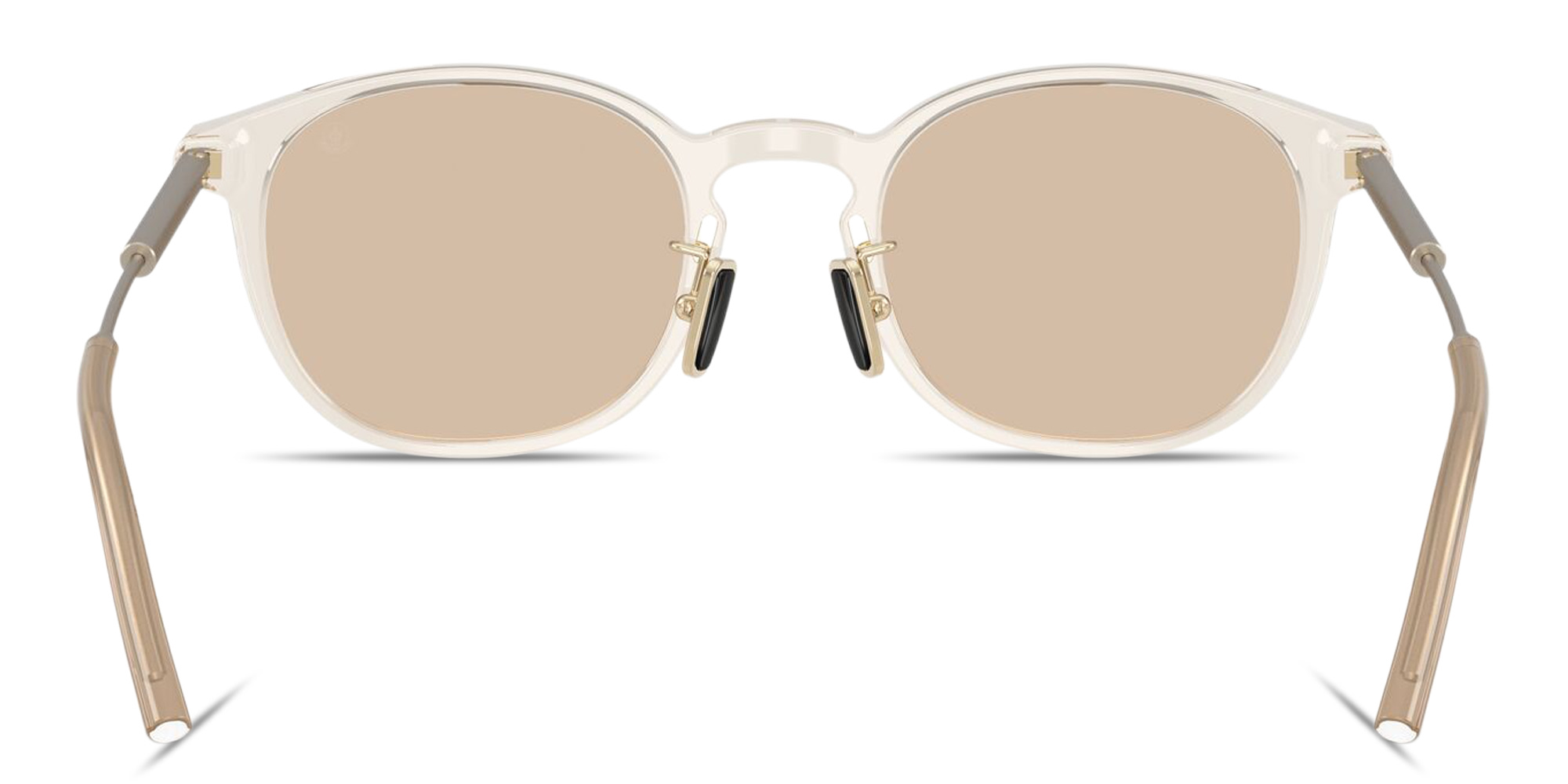 Shop Moncler Barbb Unisex Round Sunglasses in Transparent Beige online.