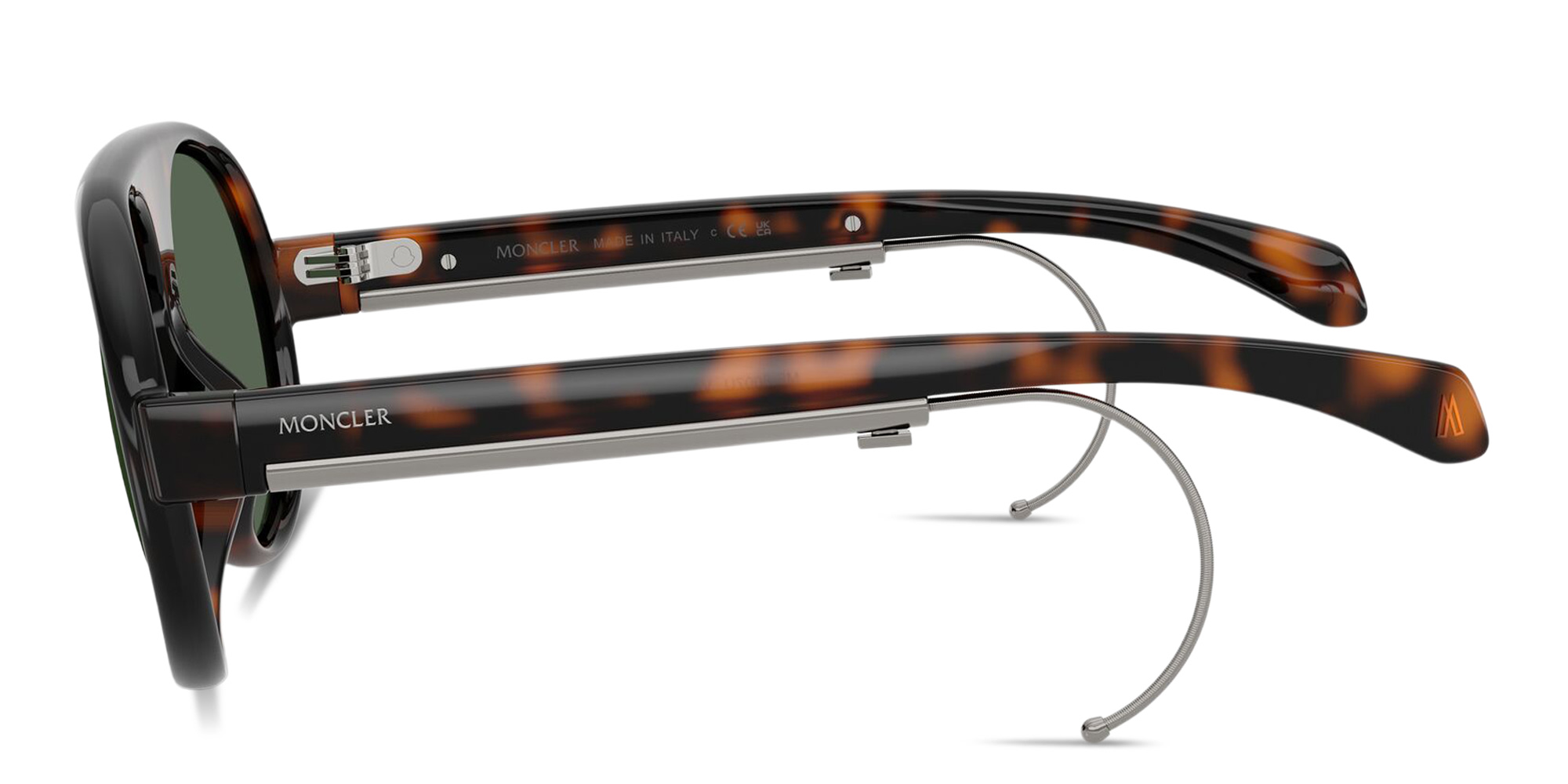 Shop Moncler Vantaj Unisex Pilot Sunglasses in Shiny Havana online.