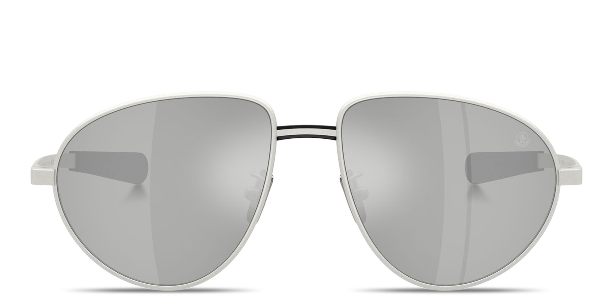 Shop Moncler Vizla Unisex Pilot Sunglasses in Matte Silver online.