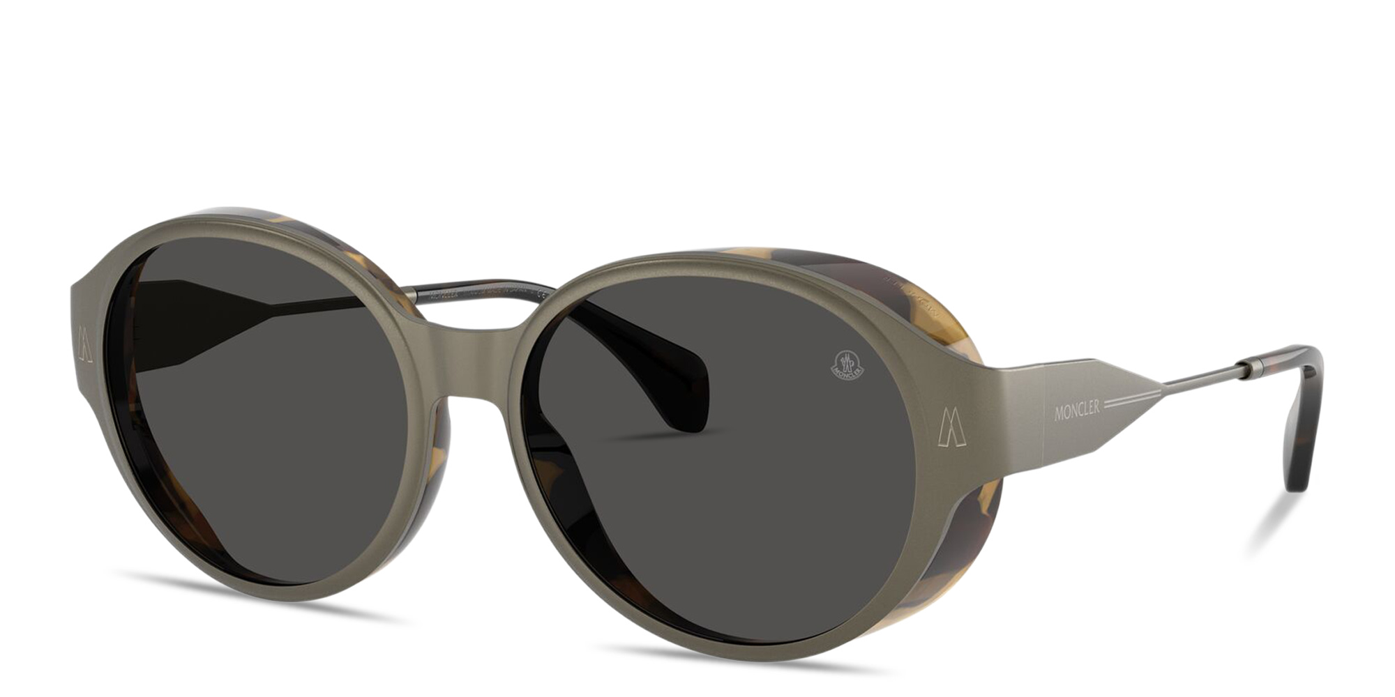 Shop Moncler Auros Unisex Round Sunglasses in Matte Anthracite online.