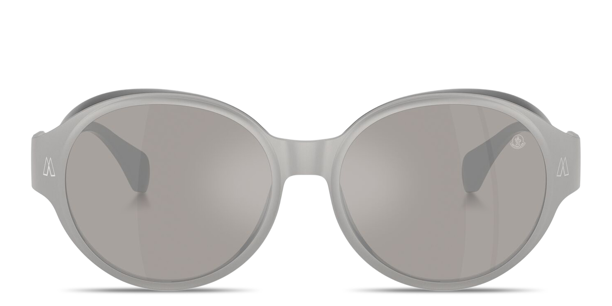 Shop Moncler Auros Unisex Round Sunglasses in Matte Silver online.