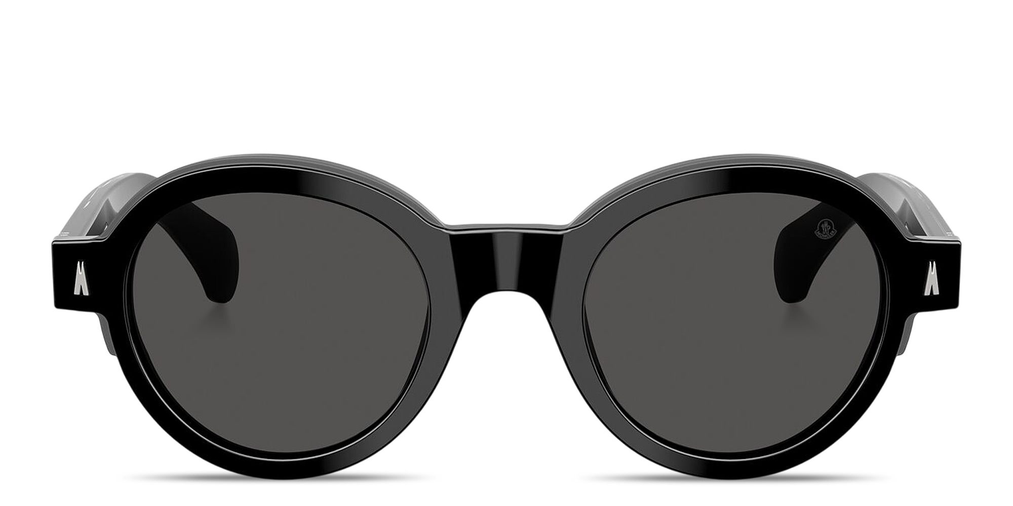 Shop Moncler Rondosa Unisex Round Sunglasses in Shiny Black online.