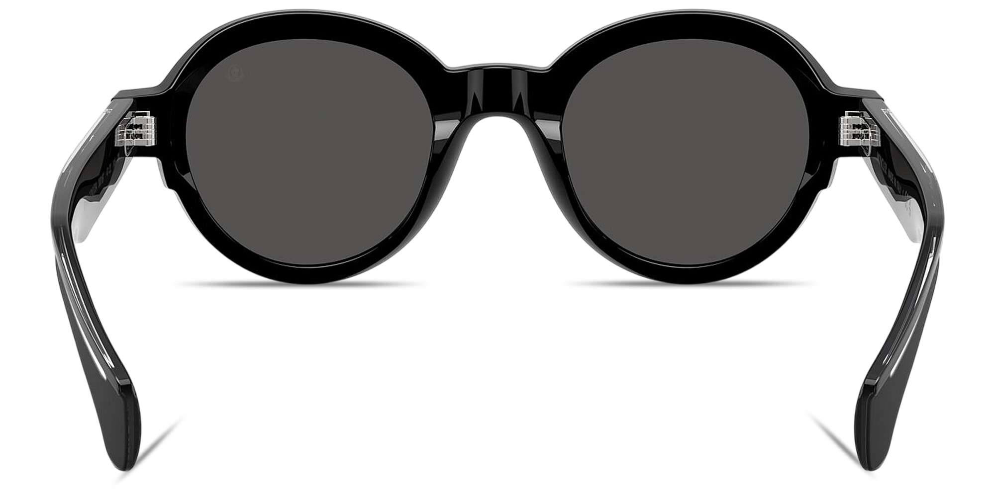 Shop Moncler Rondosa Unisex Round Sunglasses in Shiny Black online.