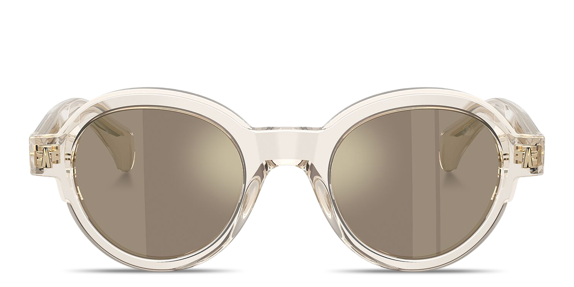 Shop Moncler Rondosa Unisex Round Sunglasses in Transparent Beige online.