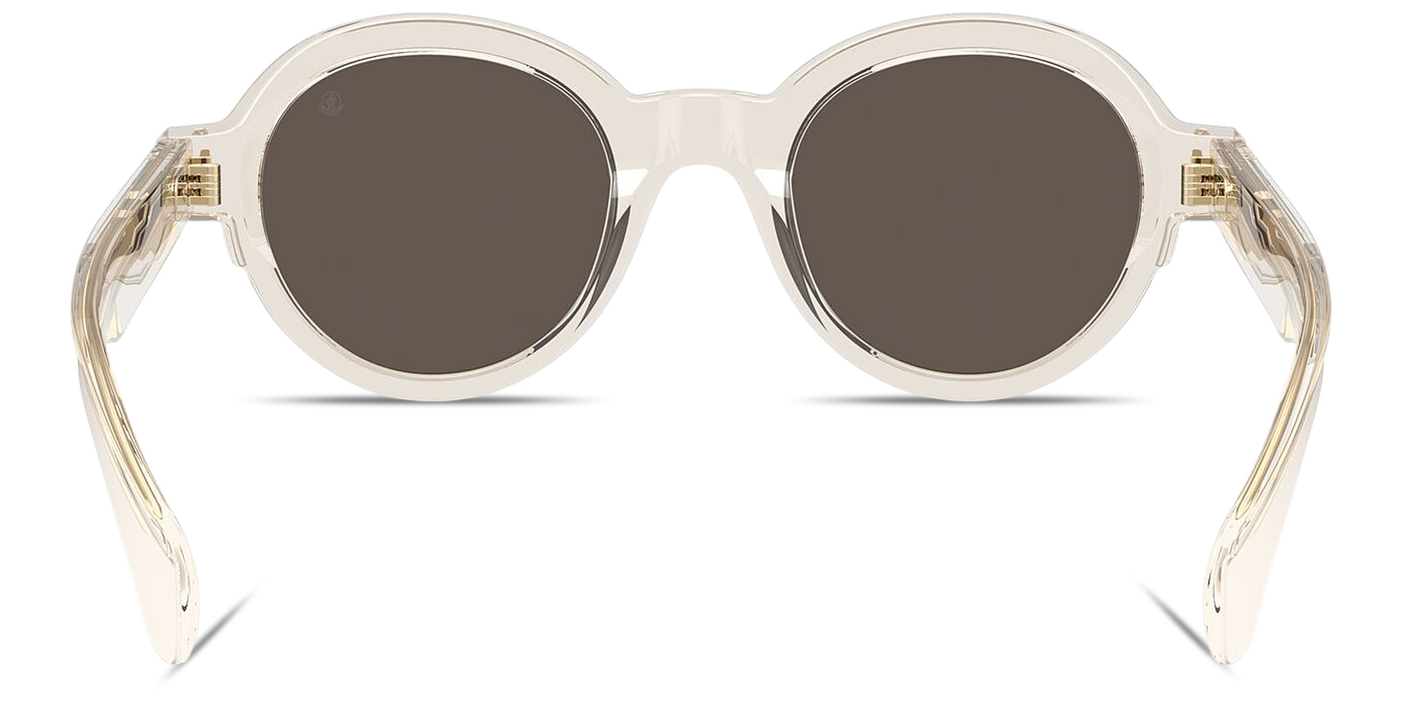 Shop Moncler Rondosa Unisex Round Sunglasses in Transparent Beige online.