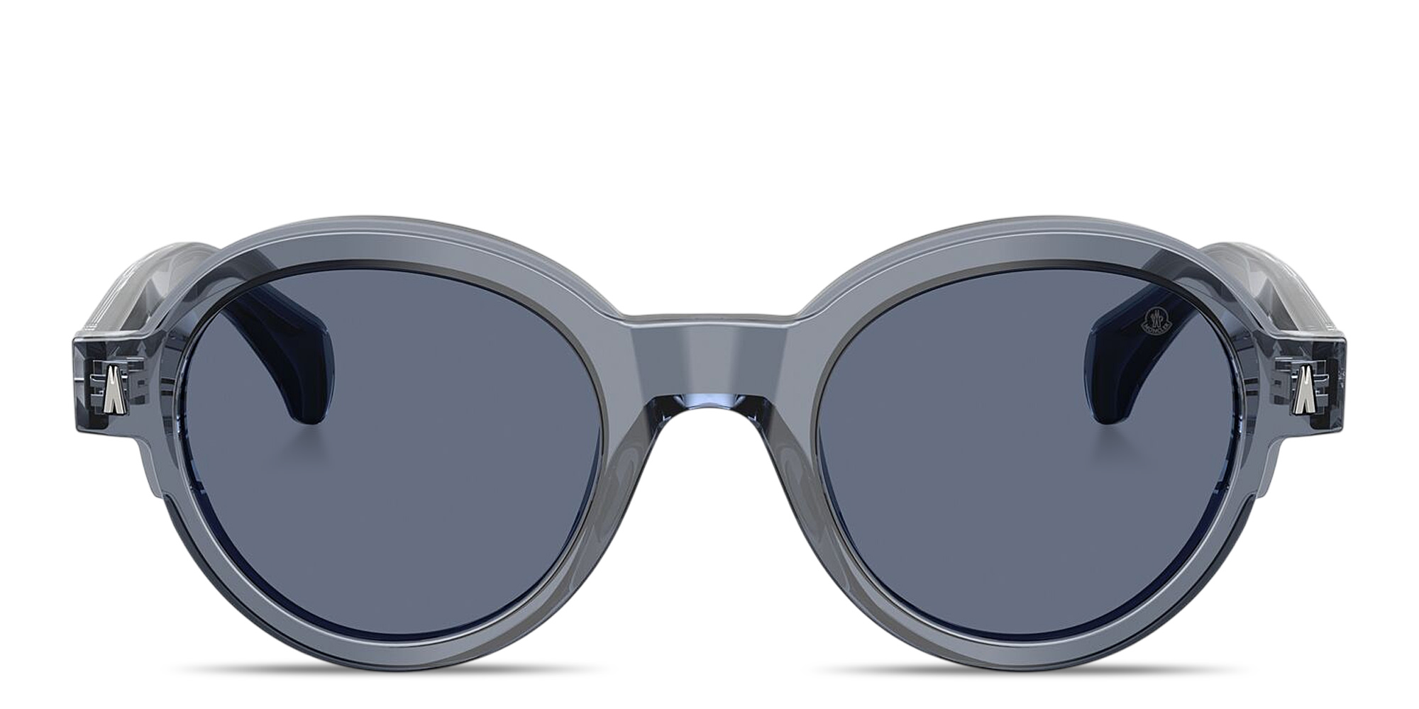 Shop Moncler Rondosa Unisex Round Sunglasses in Transparent Blue online.