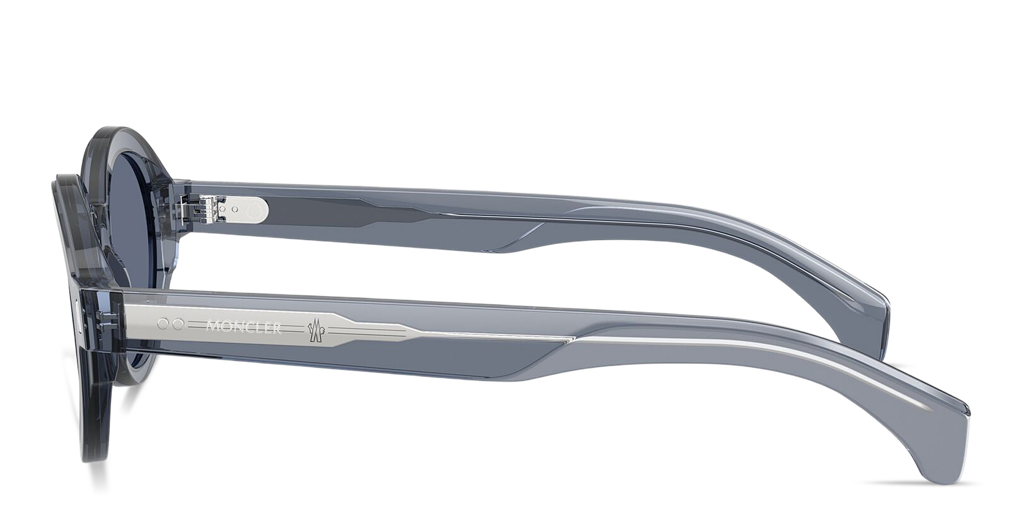 Shop Moncler Rondosa Unisex Round Sunglasses in Transparent Blue online.