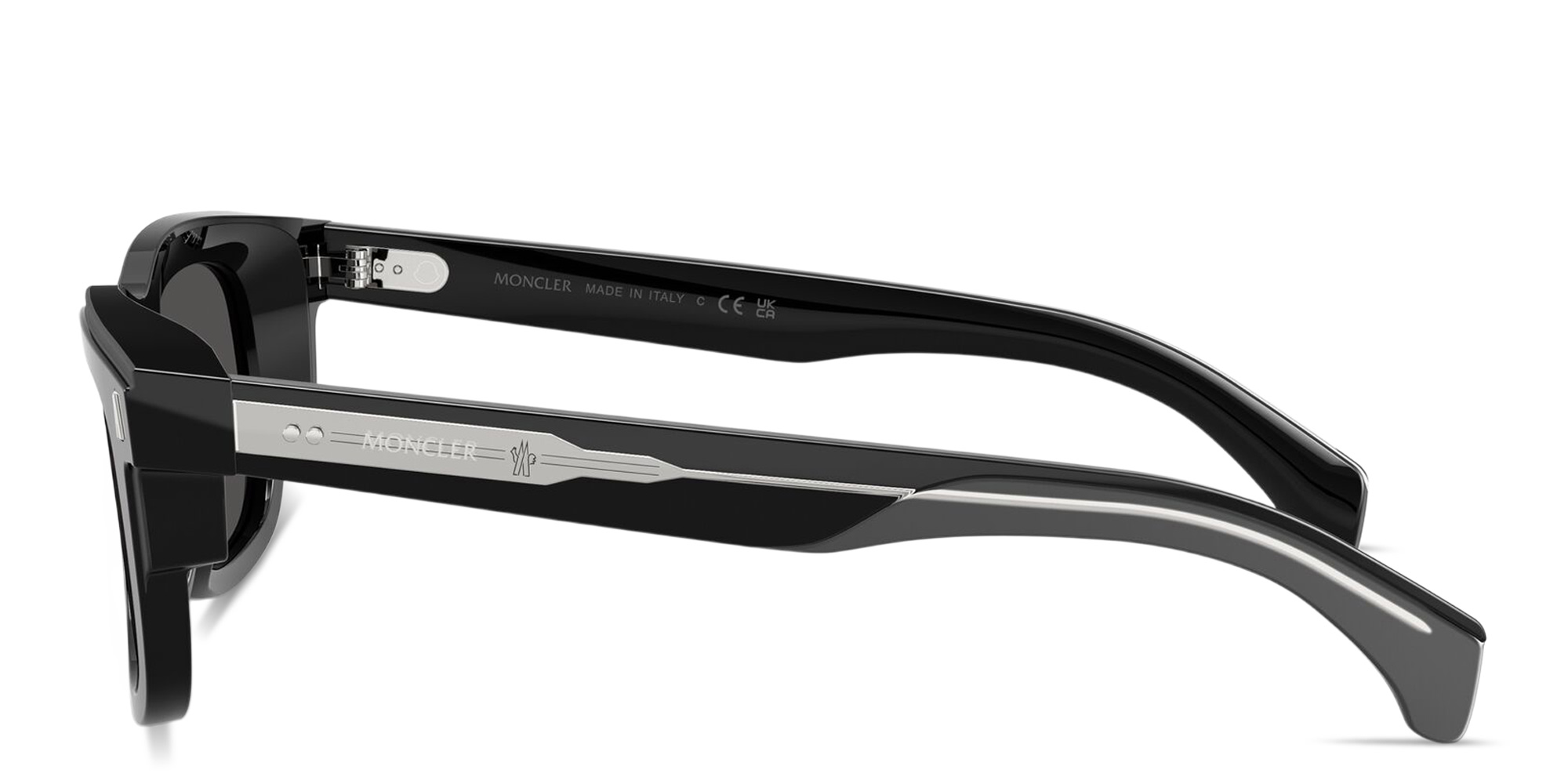 Shop Moncler Claro Unisex Square Sunglasses in Shiny Black online.