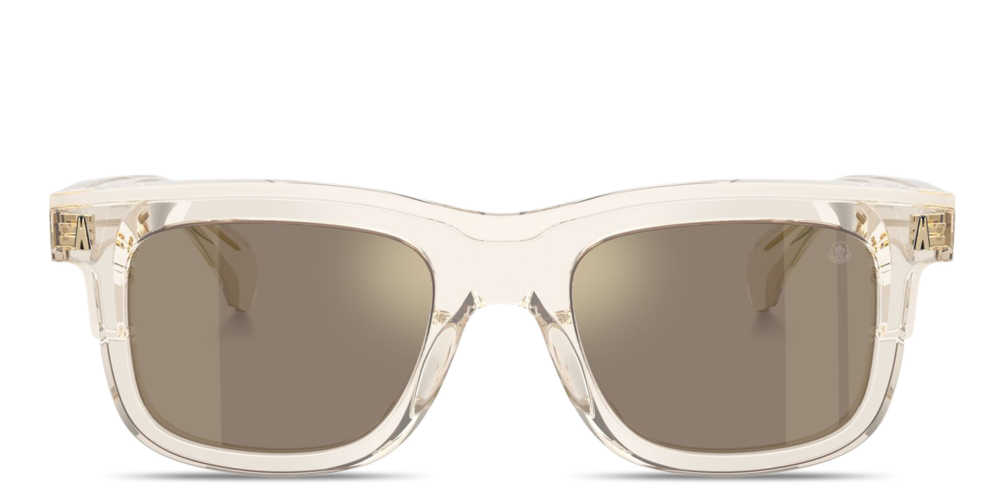 Shop Moncler Claro Unisex Square Sunglasses in Transparent Beige online.