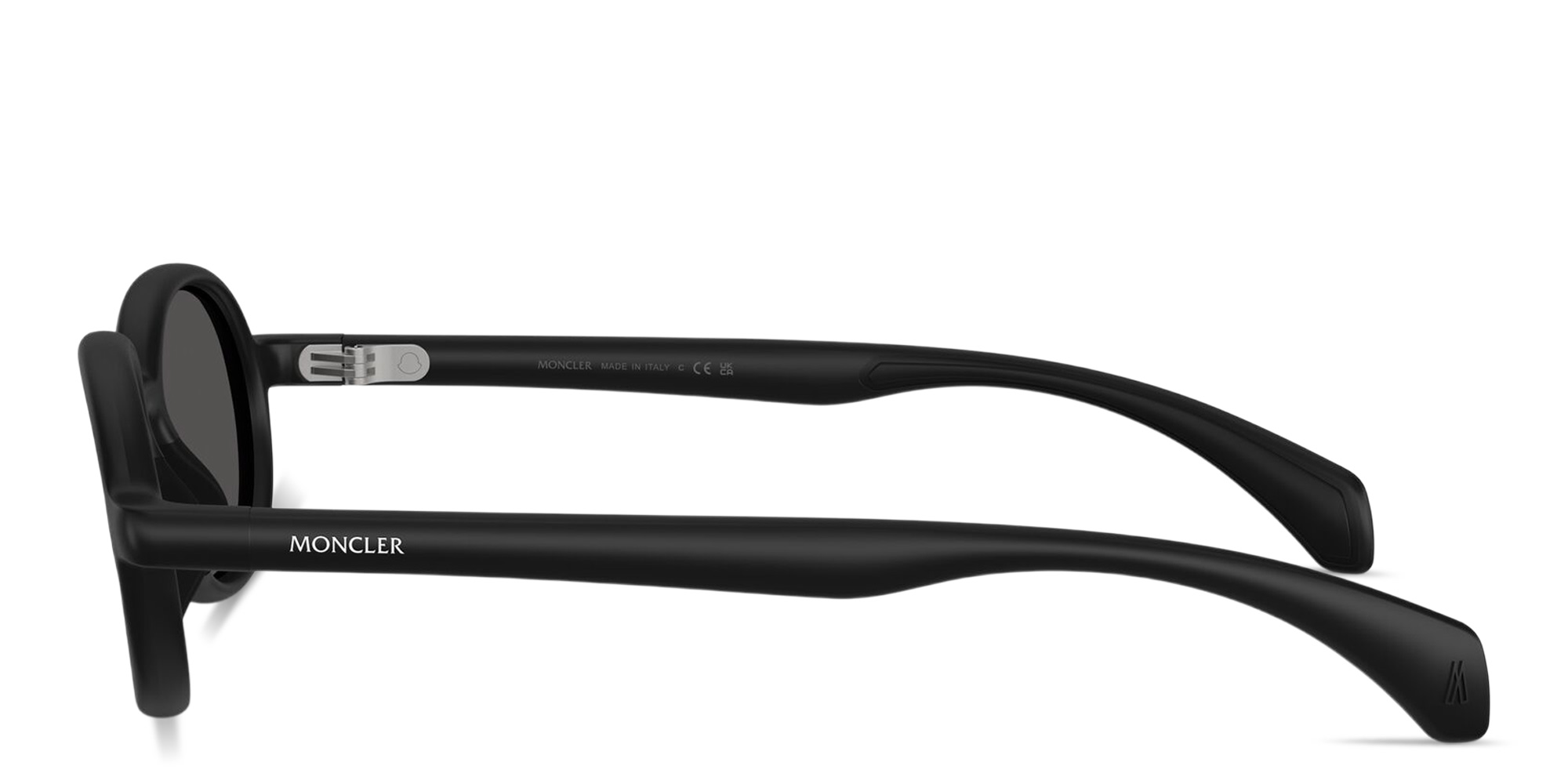 Shop Moncler Caprice Unisex Oval Sunglasses in Black online.