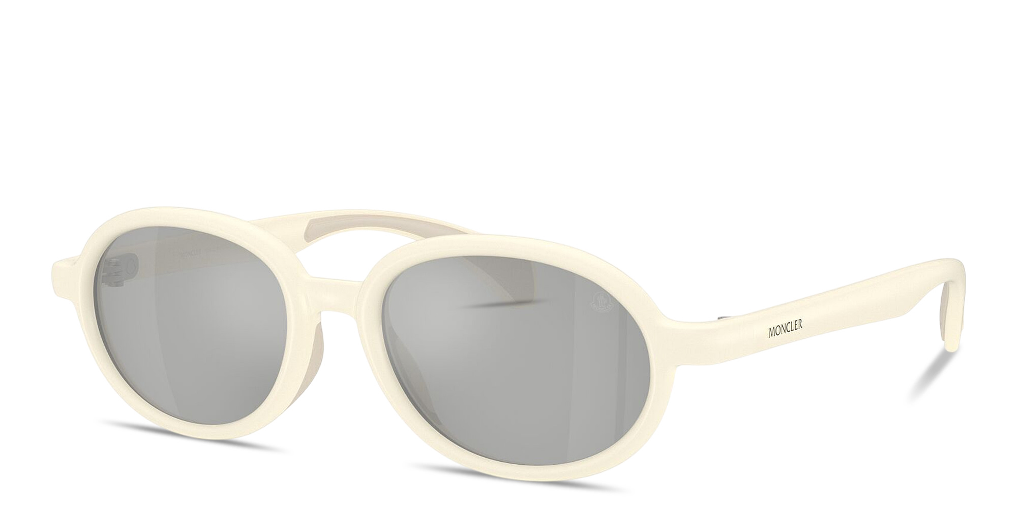 Shop Moncler Caprice Unisex Oval Sunglasses in Beige online.