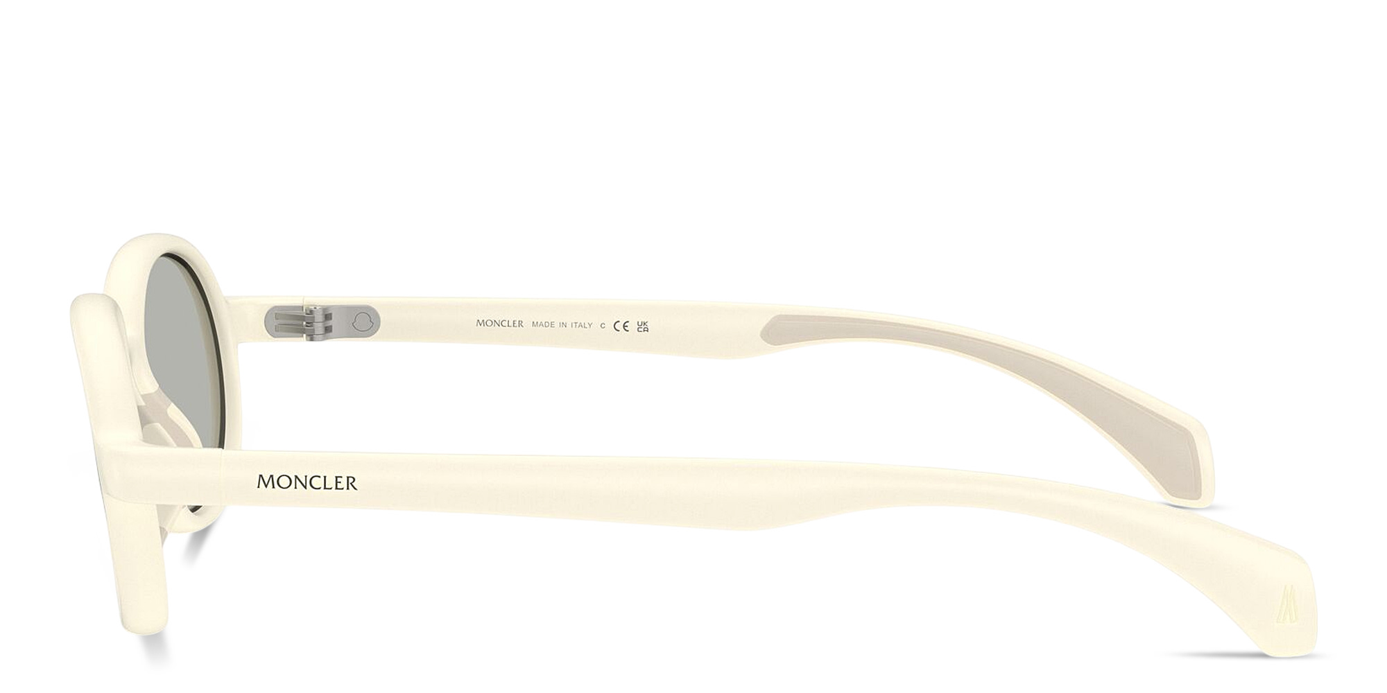 Shop Moncler Caprice Unisex Oval Sunglasses in Beige online.