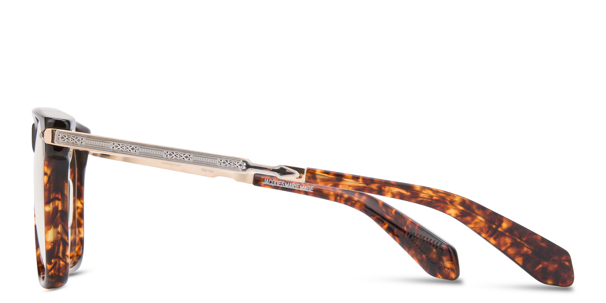 JACQUES MARIE MAGE Kirkland Unisex Wide Square Eyeglasses in Tortoise – Product Photo 4