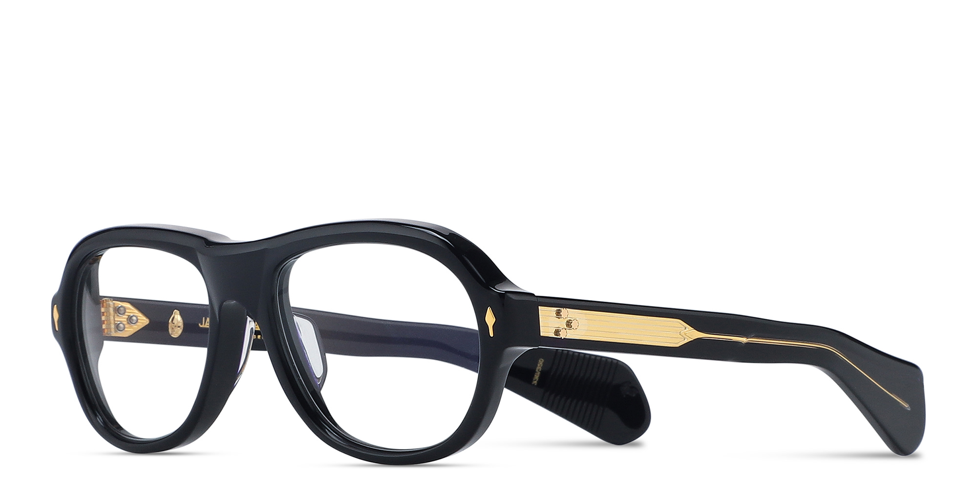 Shop JACQUES MARIE MAGE Richard Unisex Wide Aviator Eyeglasses in Blue online.
