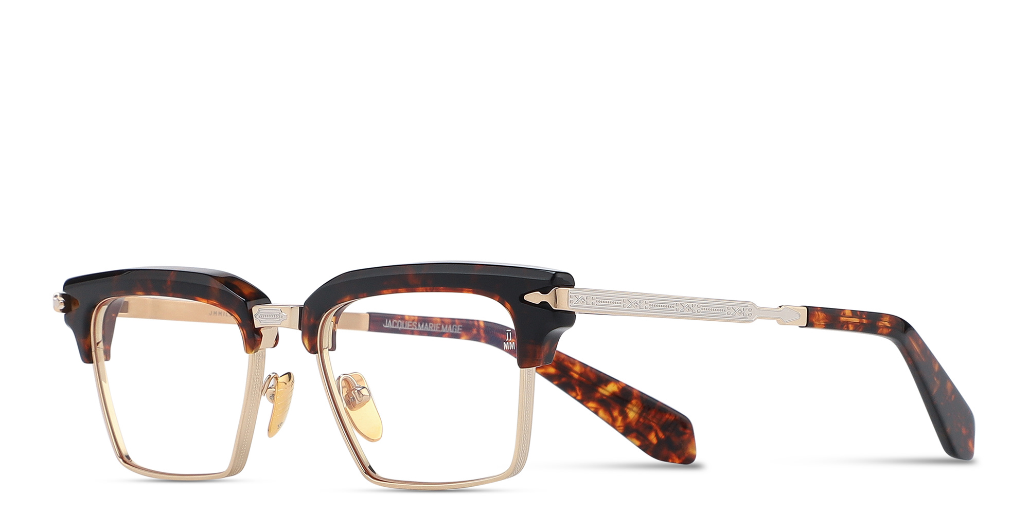 Shop JACQUES MARIE MAGE Alin Unisex Square Eyeglasses in Tortoise online.