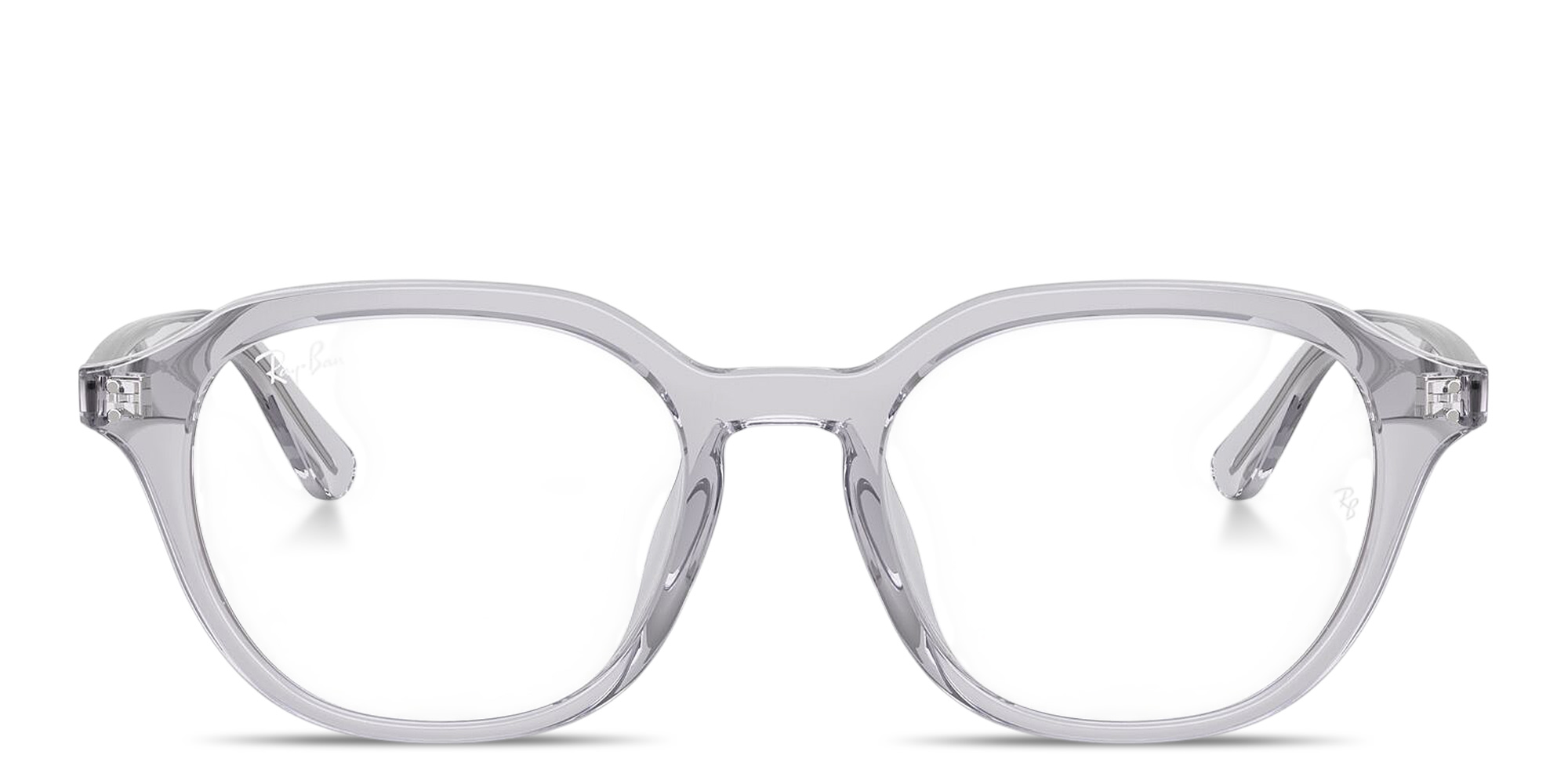Shop Ray-Ban Optics Square Eyeglasses in Transparent Light Grey online.