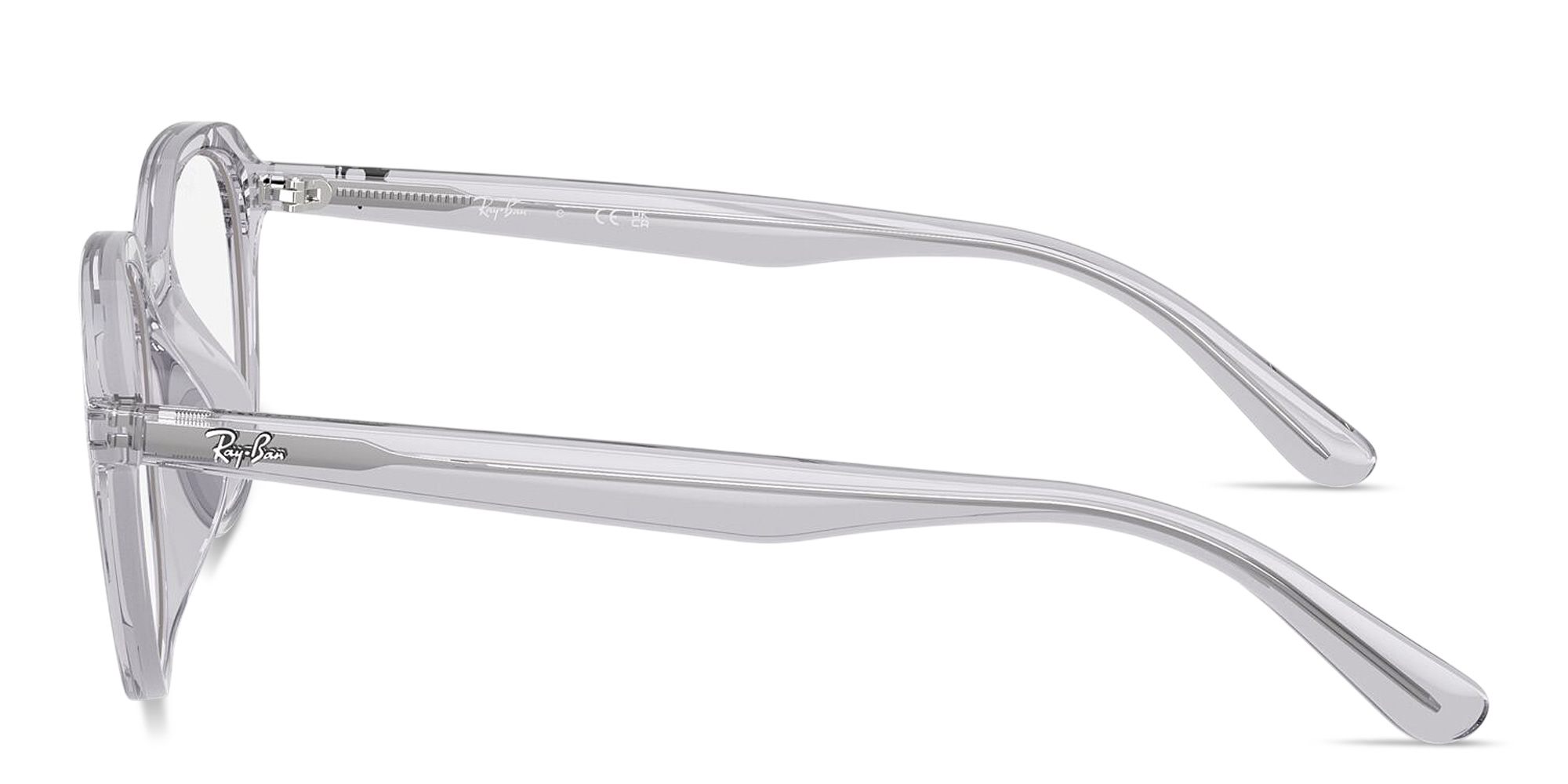 Shop Ray-Ban Optics Square Eyeglasses in Transparent Light Grey online.