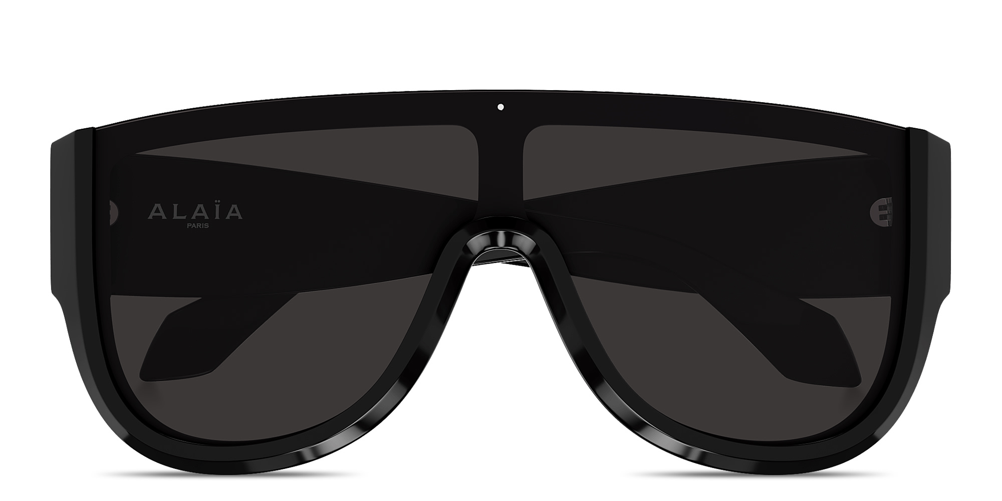 تسوق نظارات شمسية واسعة على شكل قناع بشعار العلامة علايا بلون أسود أونلاين.