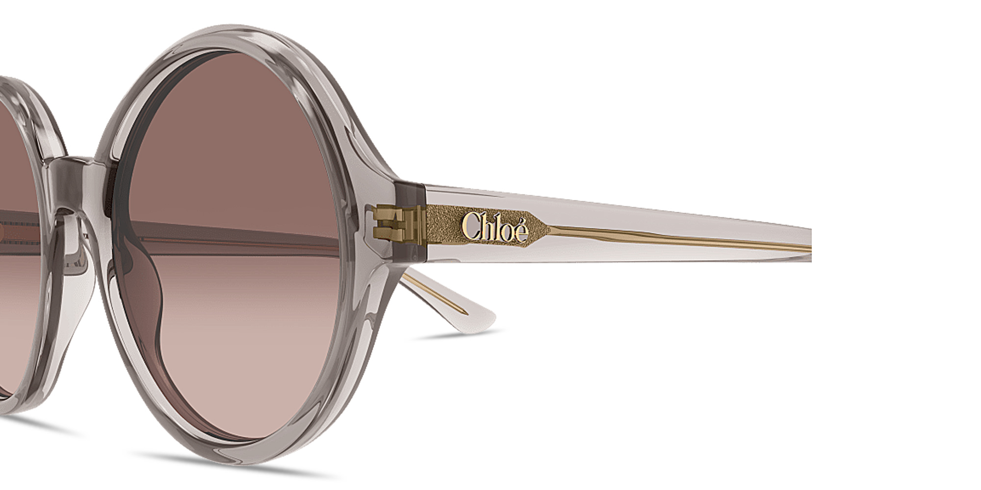 Chloe Logo Signature Oversized Panthos Sunglasses in Transparent Grey – Product Photo 3