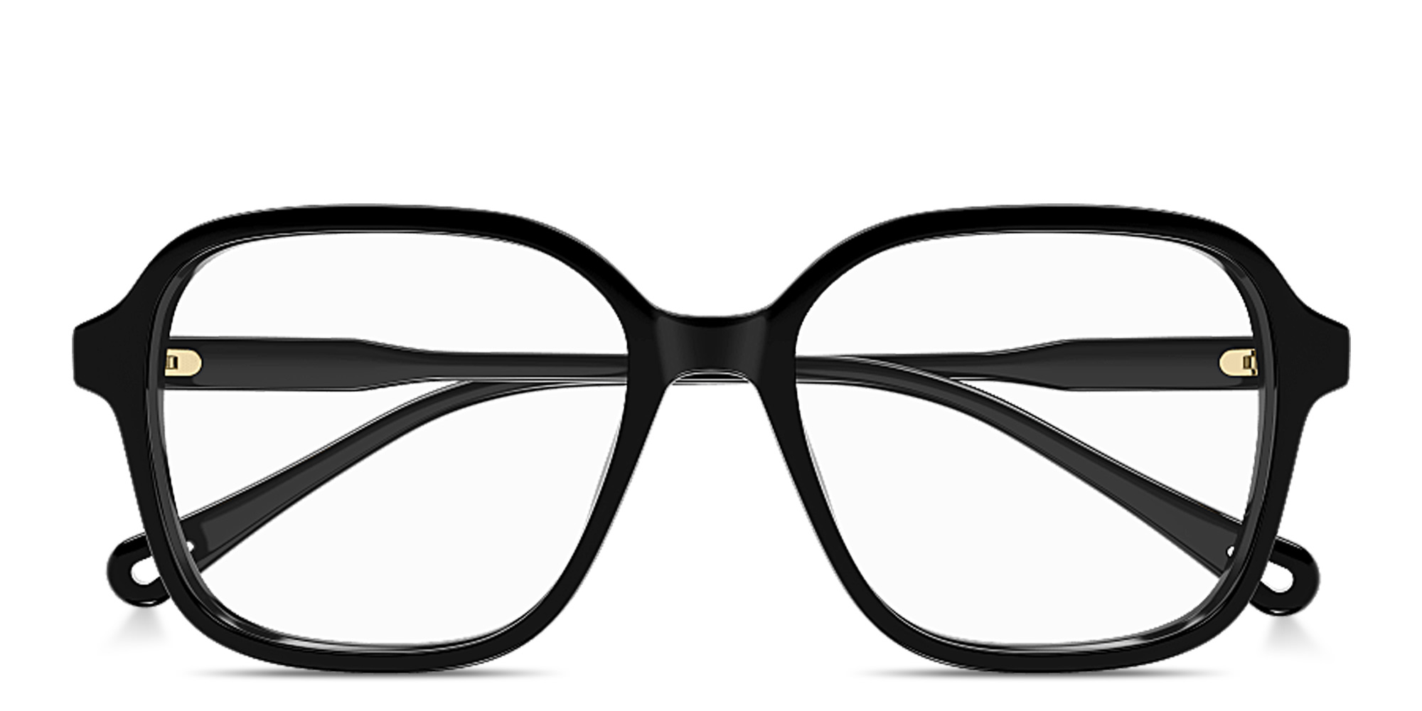 Shop Chloe Logo Signature Square Eyeglasses in Black online.
