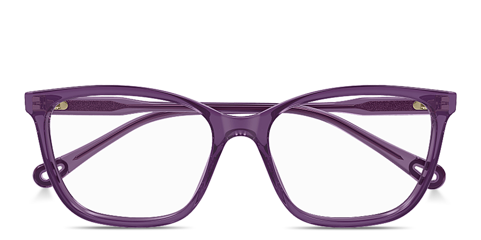 Shop Chloe Logo Signature Wide Rectangle Eyeglasses in Burgundy online.