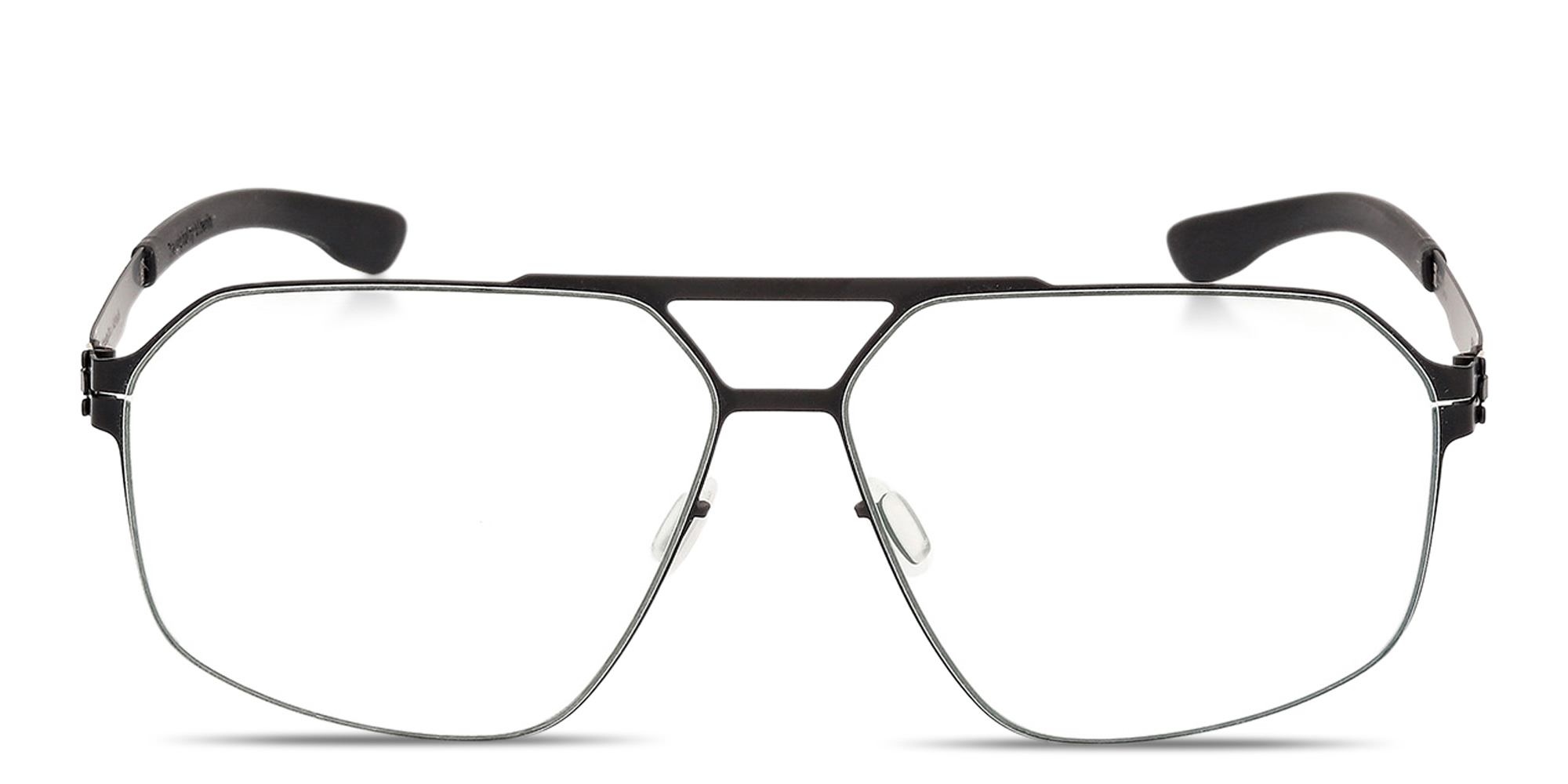 ic! berlin MB 18 Aviator Eyeglasses in Matte Black – Product Photo 1