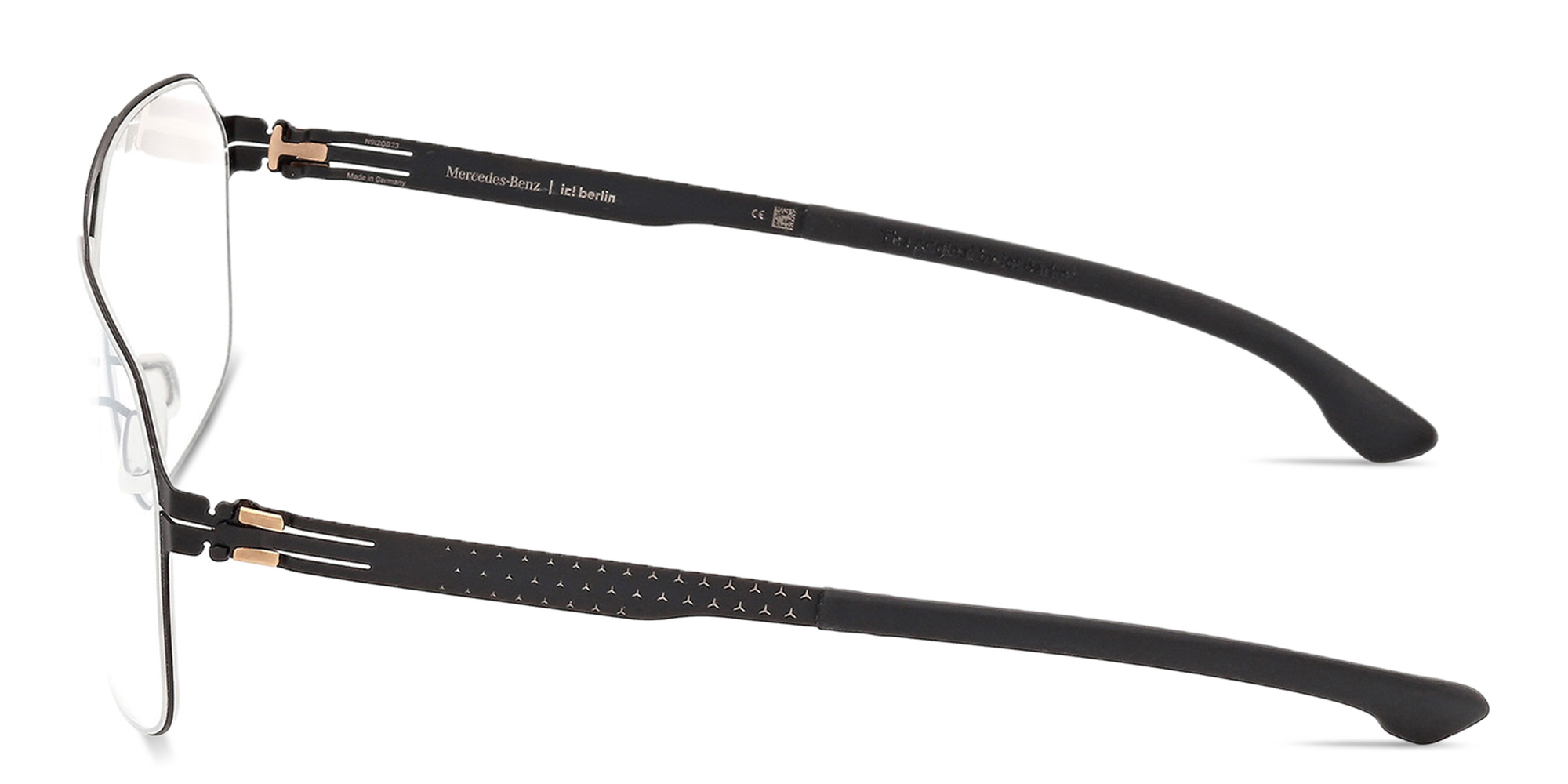 ic! berlin MB 18 Aviator Eyeglasses in Matte Black – Product Photo 3