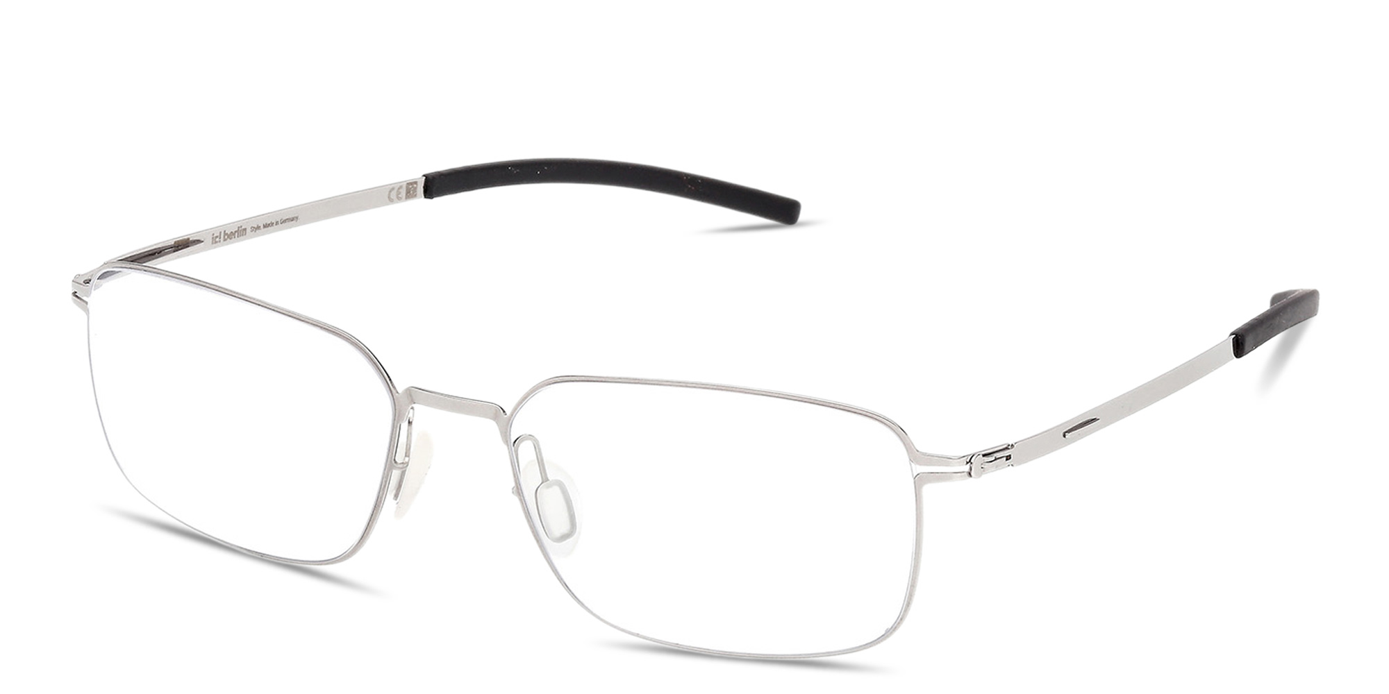 Shop ic! berlin Kouji Unisex Rectangle Eyeglasses in Matte Light Grey online.