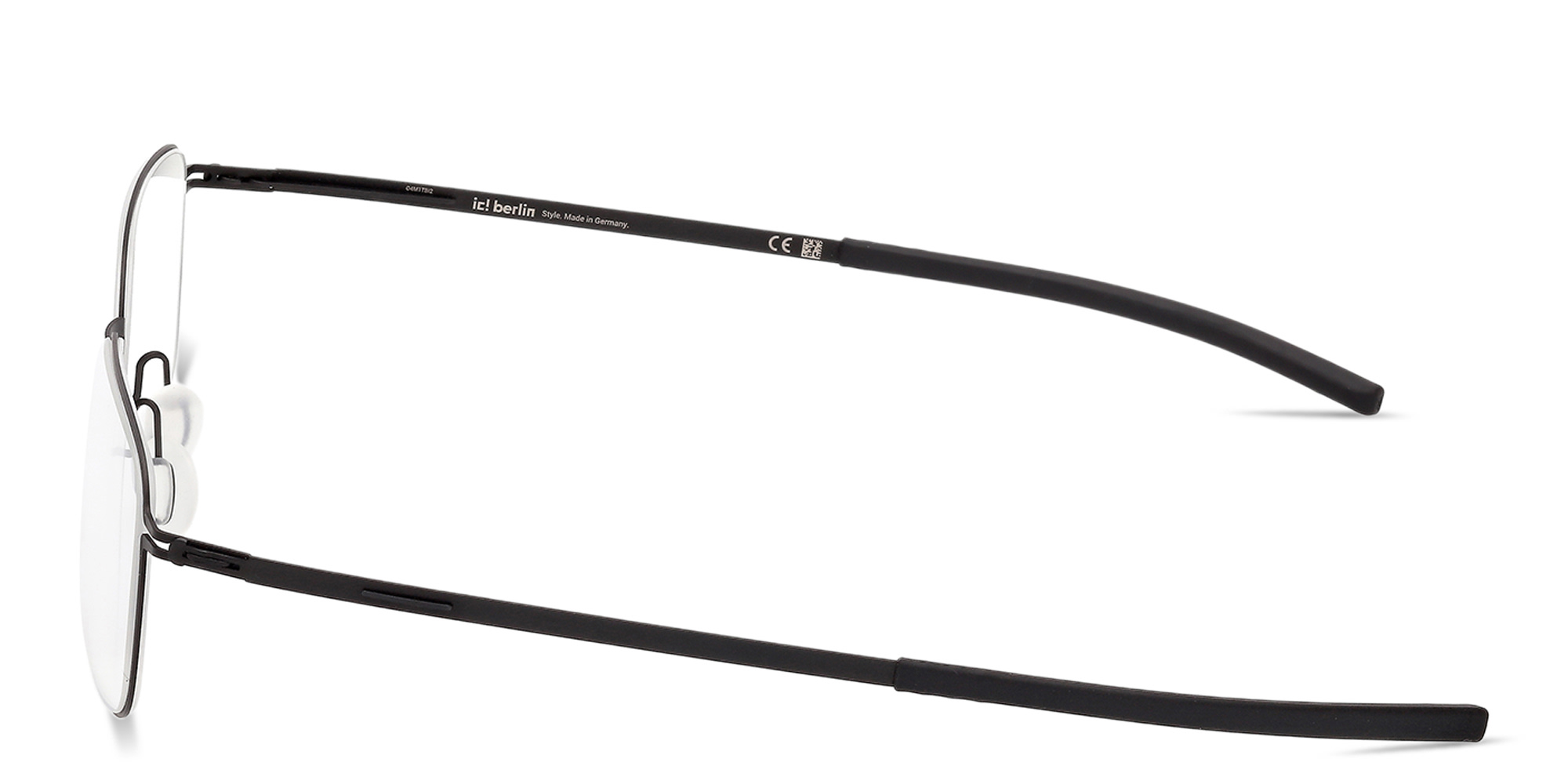 Shop ic! berlin Kouji Unisex Rectangle Eyeglasses in Black online.