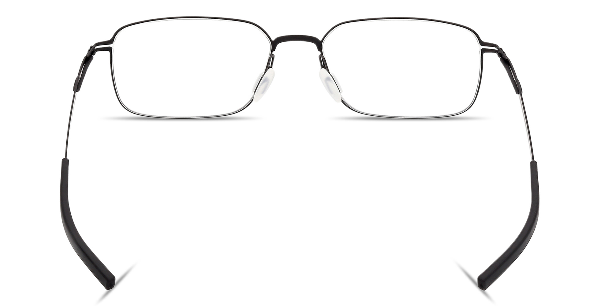 Shop ic! berlin Kouji Unisex Rectangle Eyeglasses in Black online.