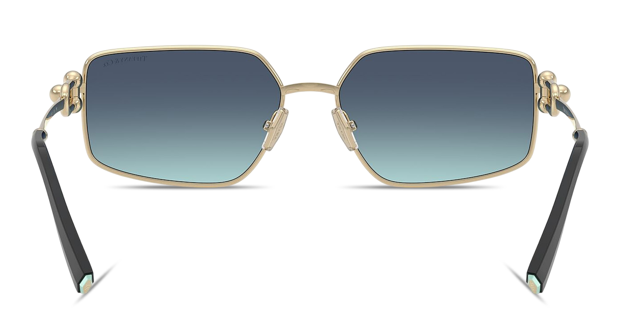 Shop TIFFANY Tiffany Hardwear Unisex Rectangle Sunglasses in Pale Gold online.