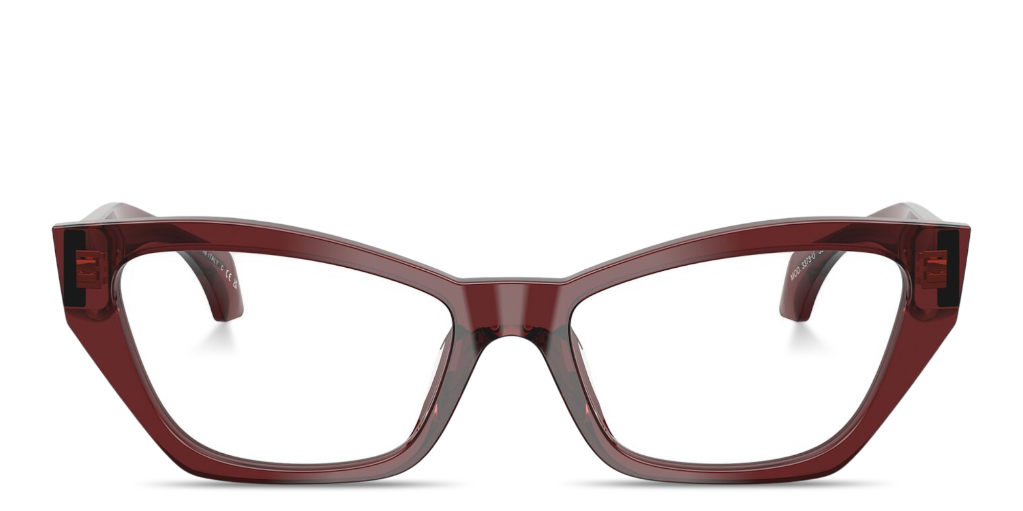 Shop VERSACE Logo Signature Cat-Eye Eyeglasses in Red online.