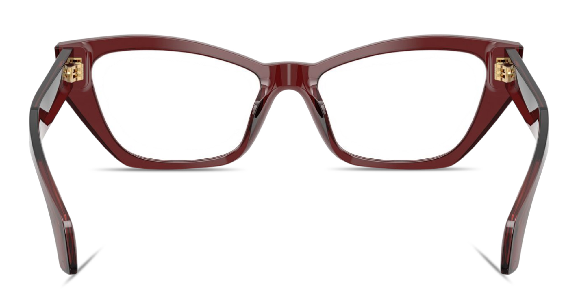 Shop VERSACE Logo Signature Cat-Eye Eyeglasses in Red online.