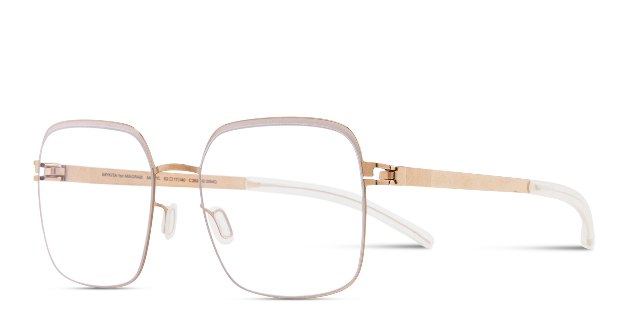 Shop MYKITA Meryl Unisex Square Eyeglasses in Gold online.