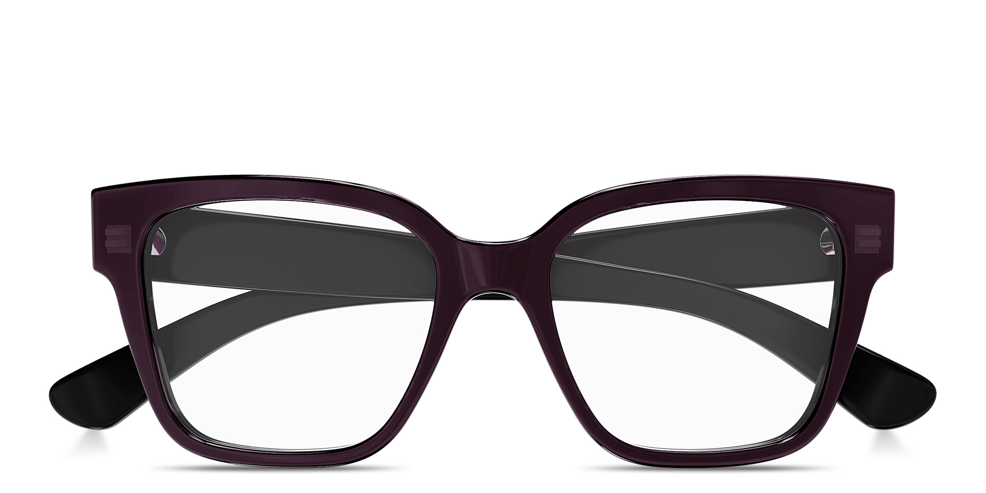 Shop GUCCI Logo Signature Square Eyeglasses in Black online.