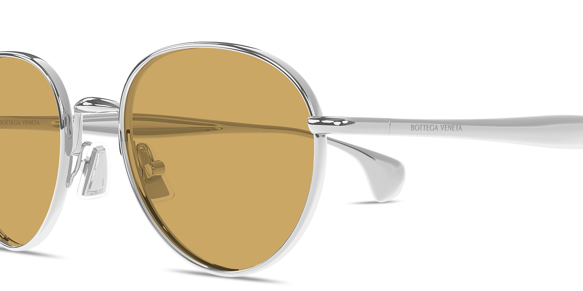 BOTTEGA VENETA Fin Unisex Panthos Sunglasses in Silver – Product Photo 3