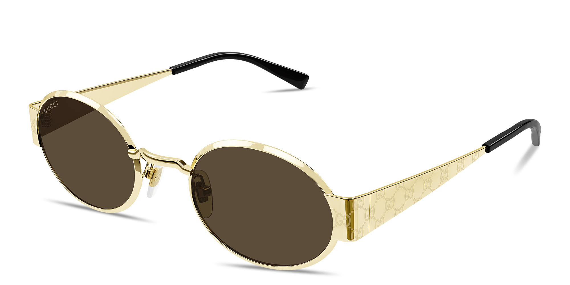 Shop GUCCI Guccissima Panthos Sunglasses in Gold online.
