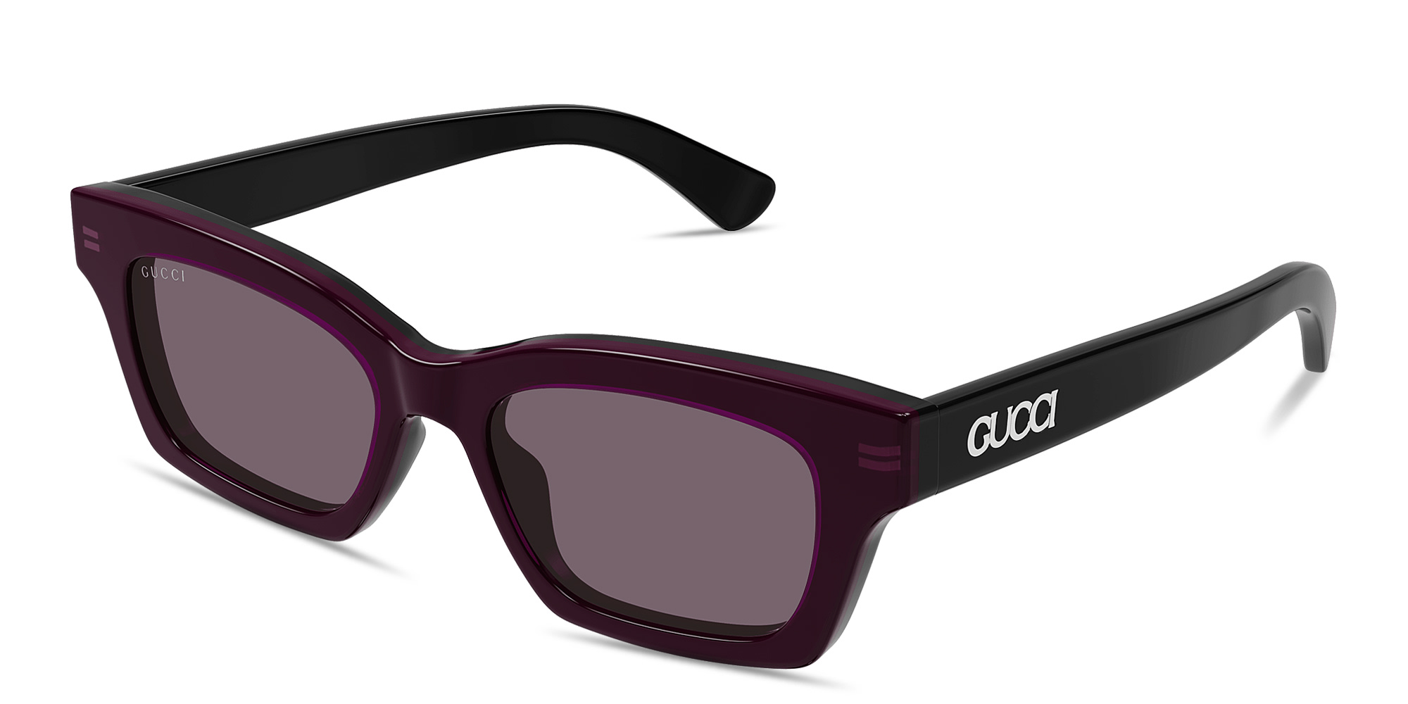Shop GUCCI Logo Signature Cat-Eye Sunglasses in Transparent Fuchsia online.