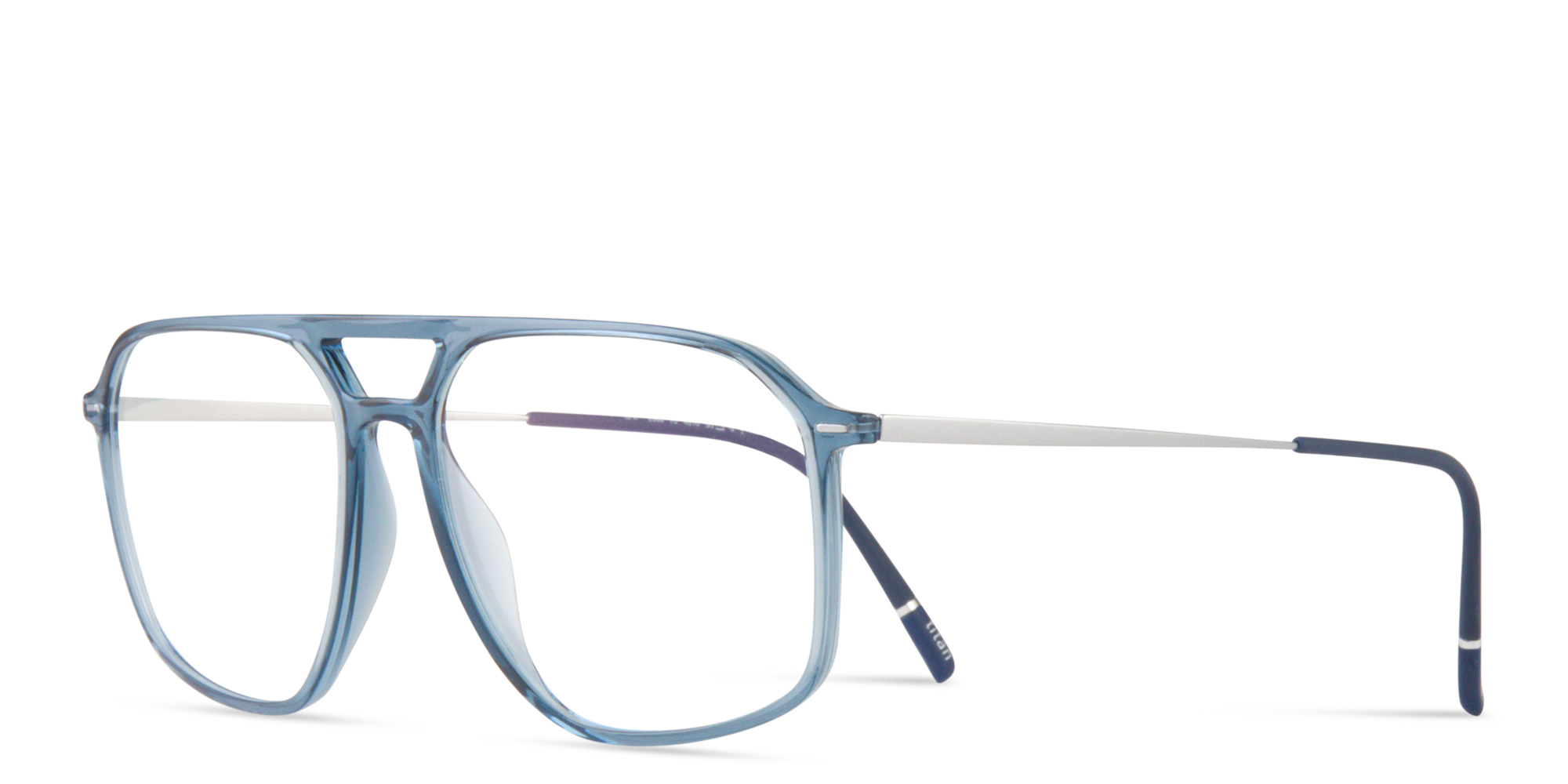 Shop Silhouette Illusion Lite Aviator Eyeglasses in Transparent Blue online.