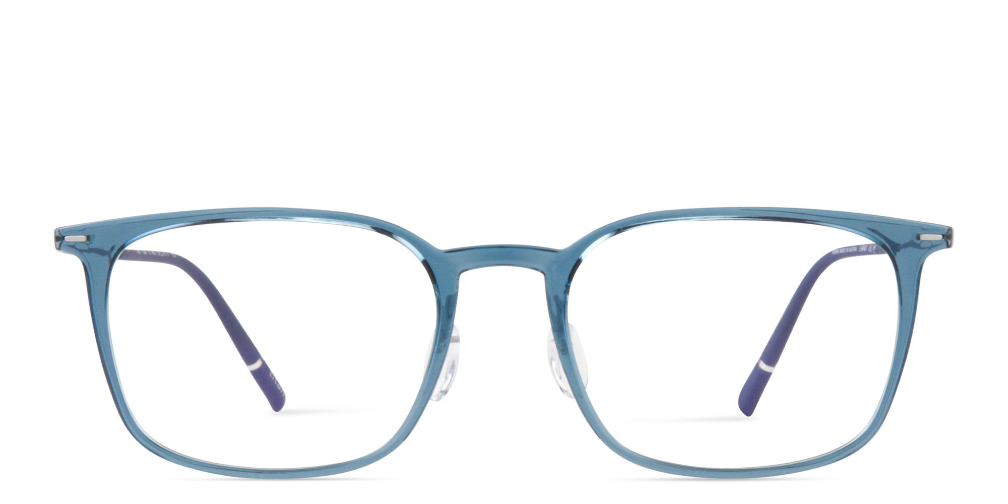 Shop Silhouette Illusion Lite Square Eyeglasses in Transparent Blue online.