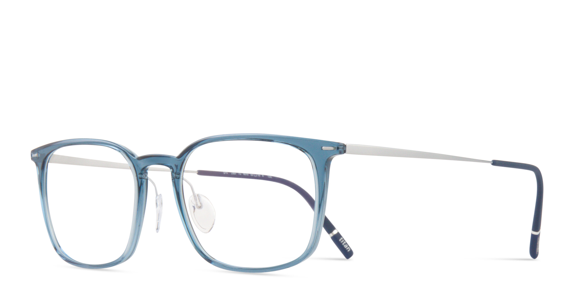 Shop Silhouette Illusion Lite Square Eyeglasses in Transparent Blue online.