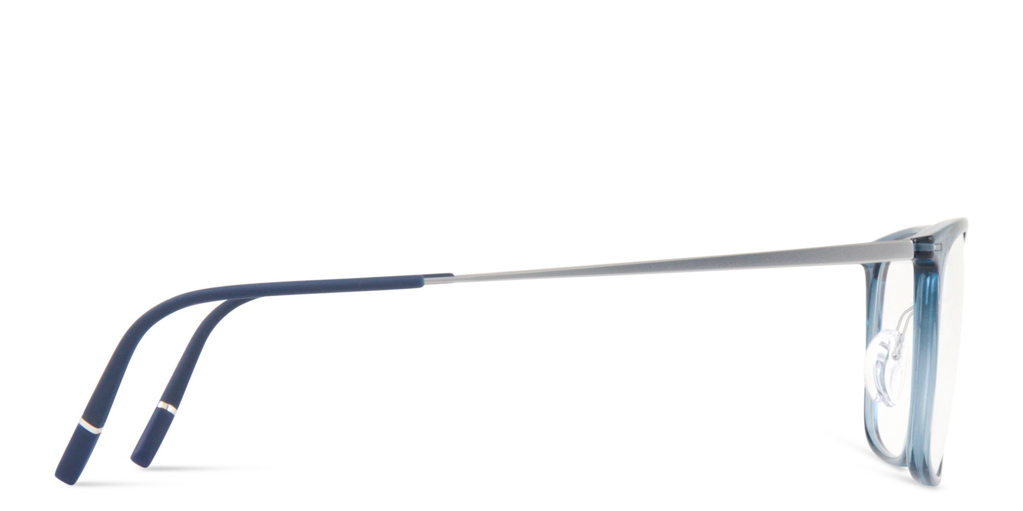 Shop Silhouette Illusion Lite Square Eyeglasses in Transparent Blue online.