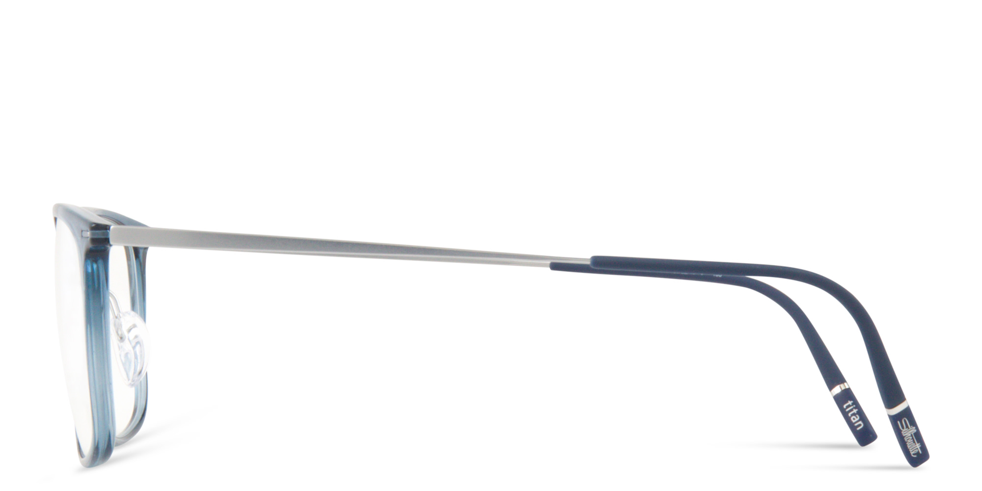 Shop Silhouette Illusion Lite Square Eyeglasses in Transparent Blue online.