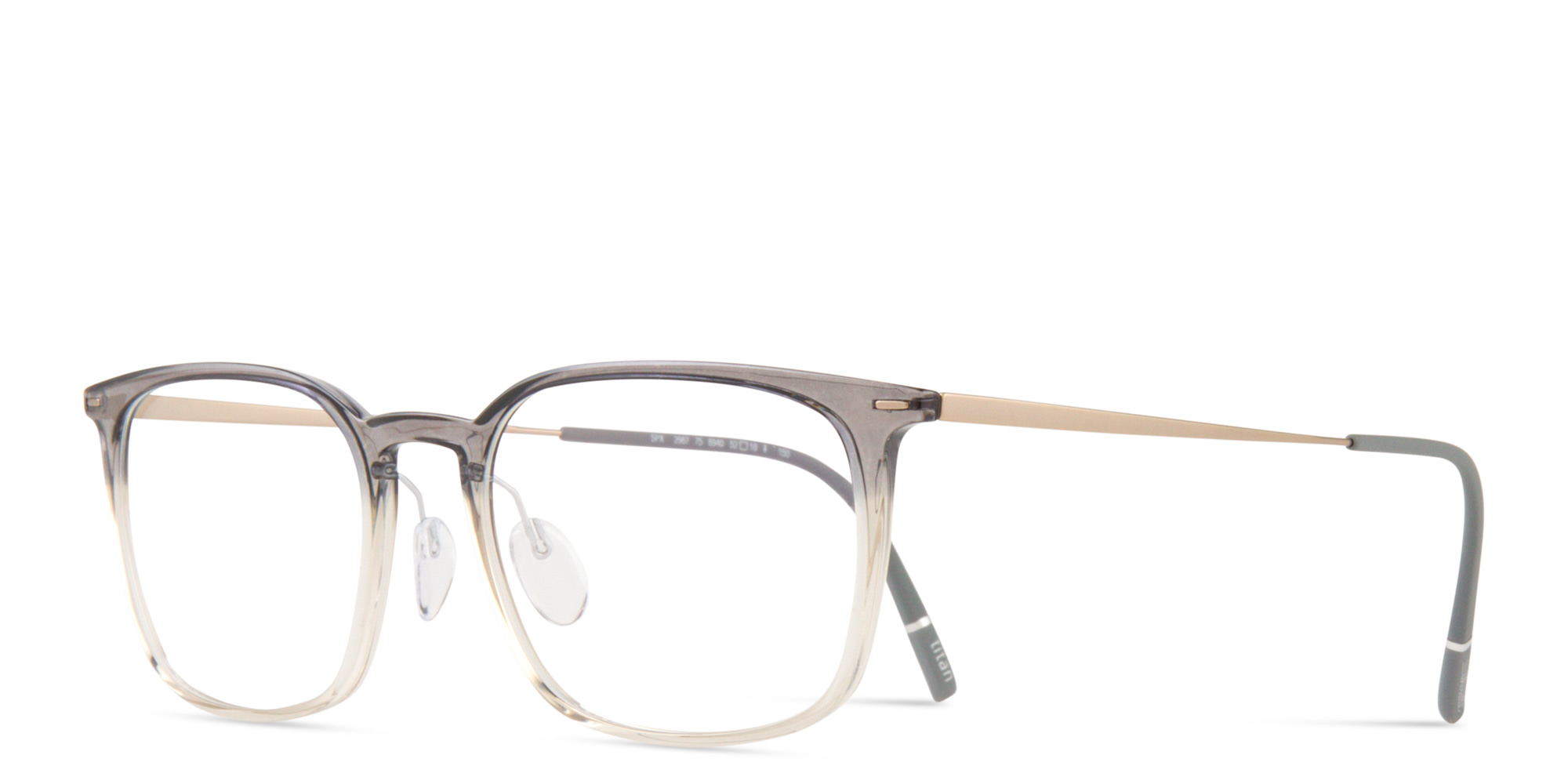 Shop Silhouette Illusion Lite Square Eyeglasses in Transparent Grey online.