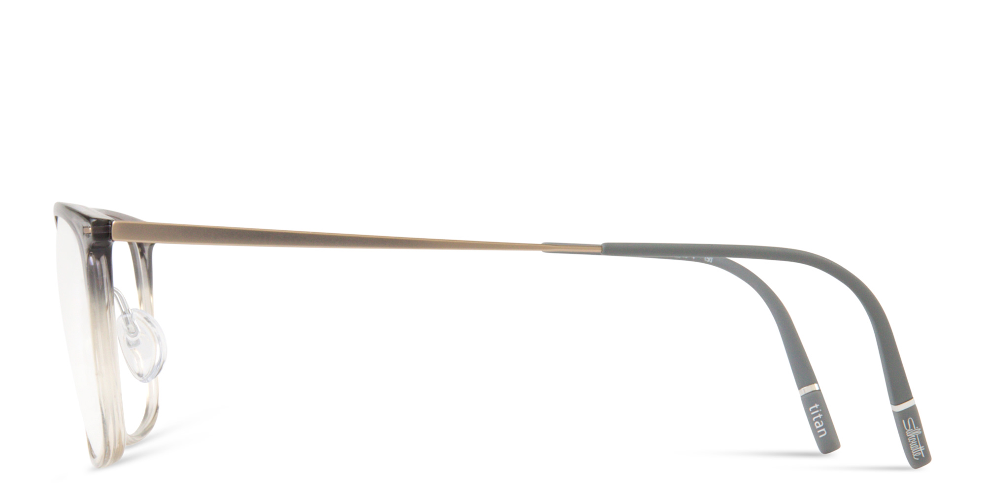 Shop Silhouette Illusion Lite Square Eyeglasses in Transparent Grey online.